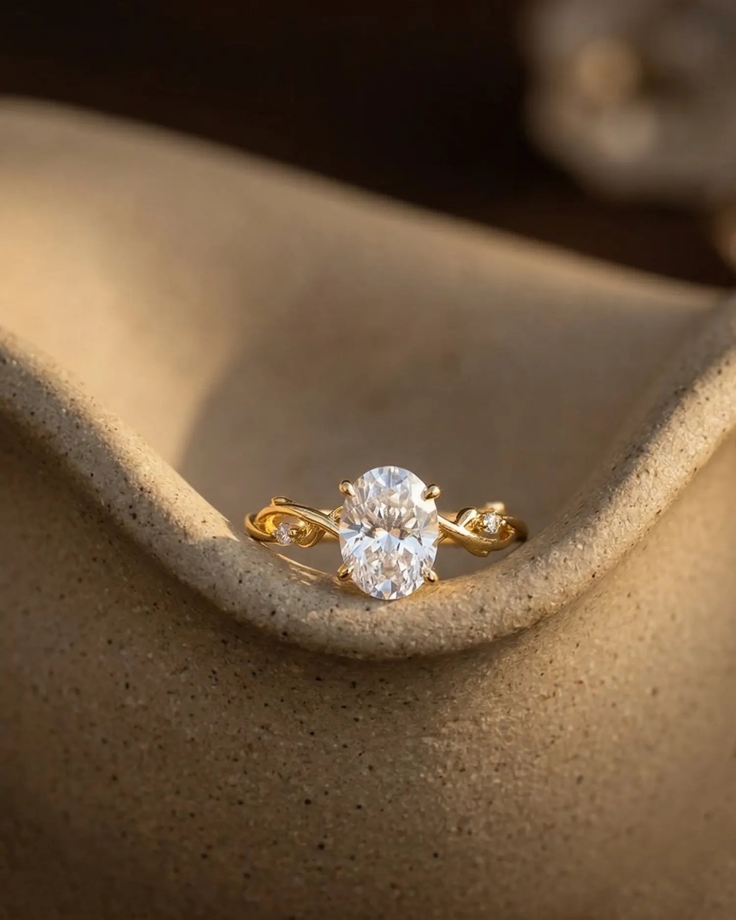 Magma Oval Solitaire Ring Senya