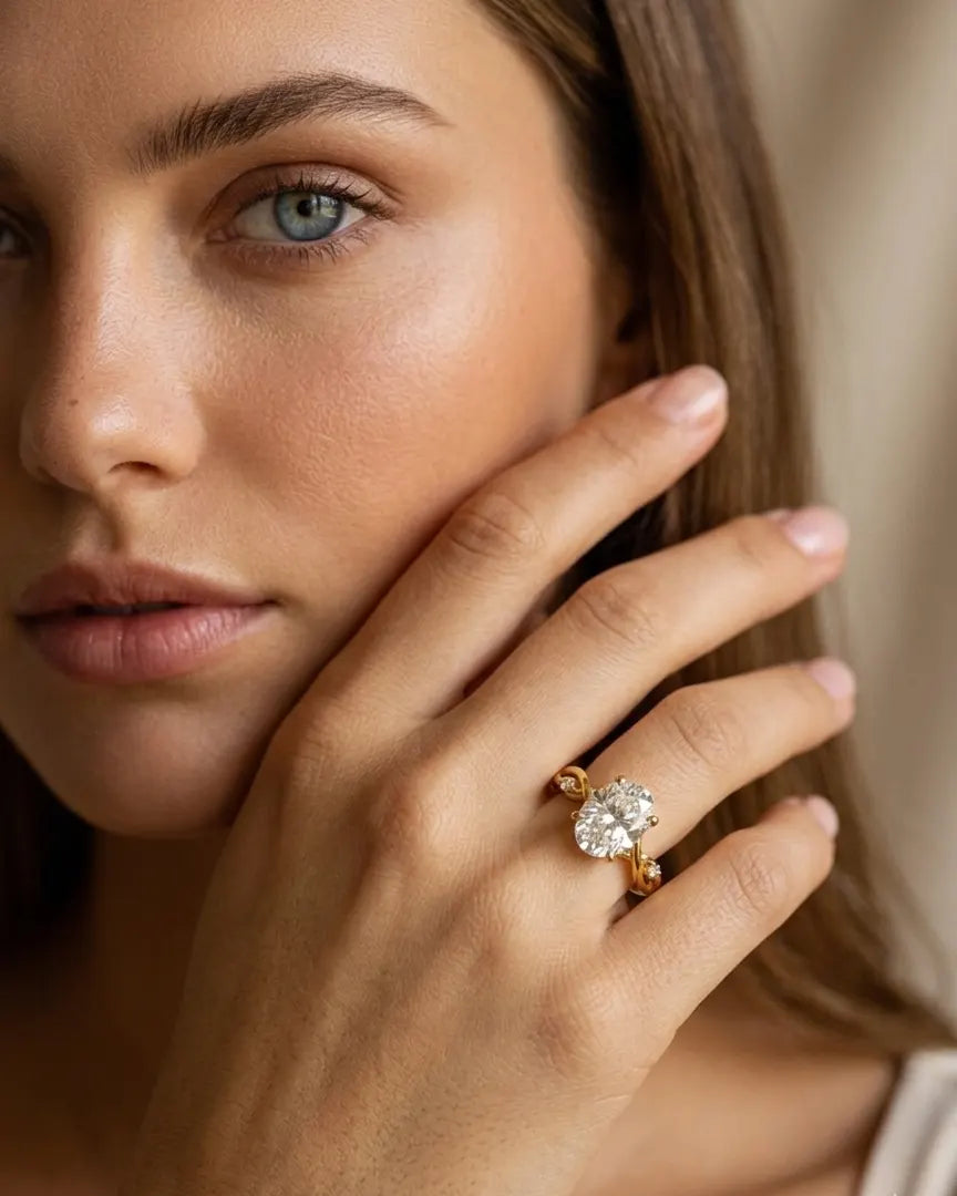 Magma Oval Solitaire Ring Senya