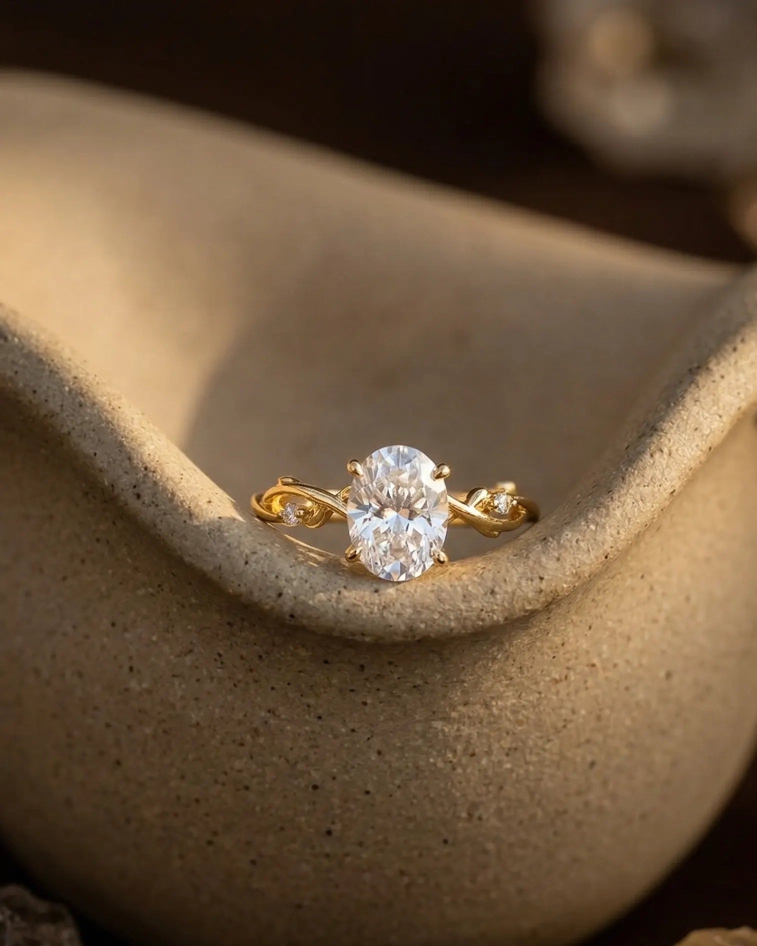 Magma Oval Solitaire Ring Senya