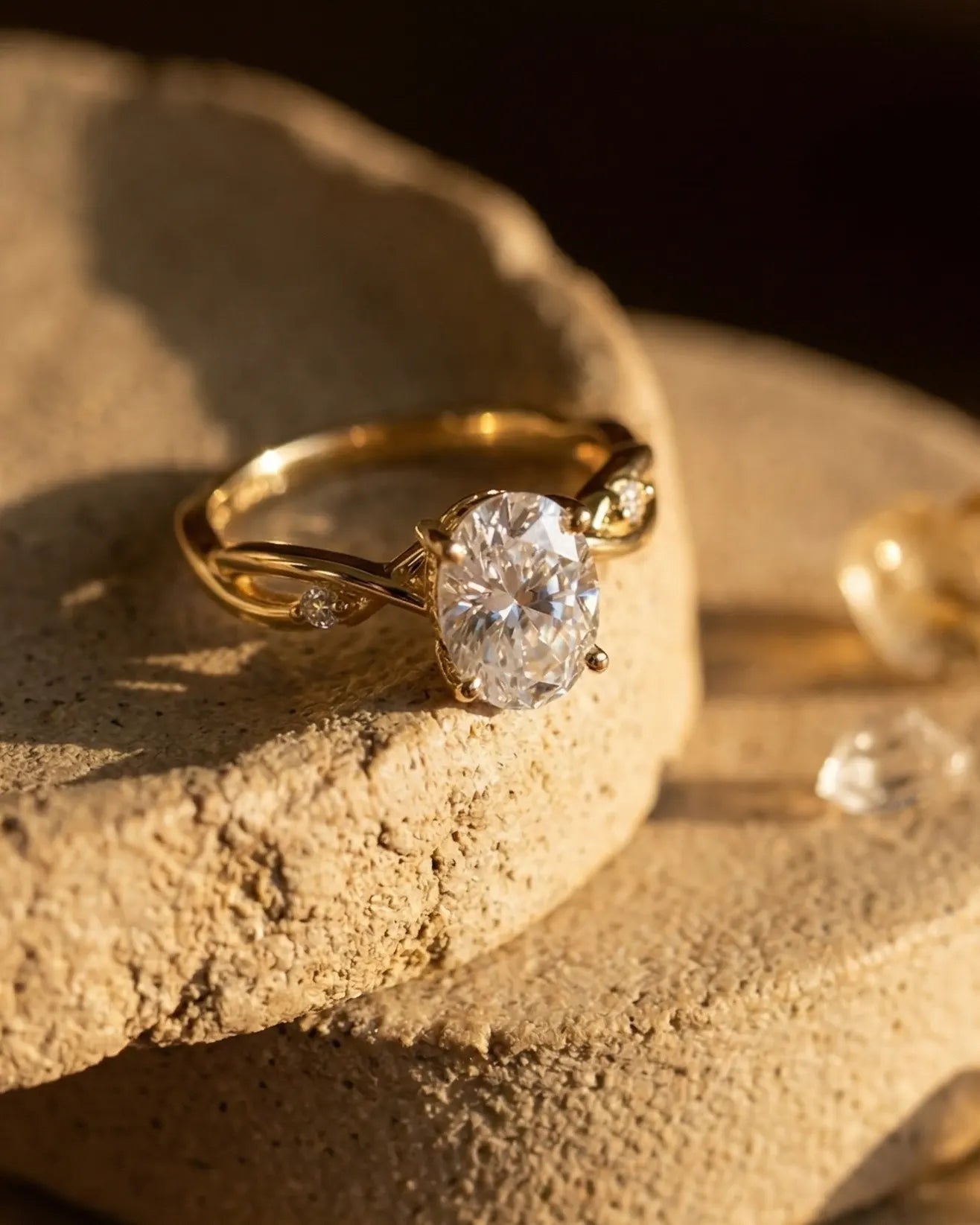 Magma Oval Solitaire Ring Senya