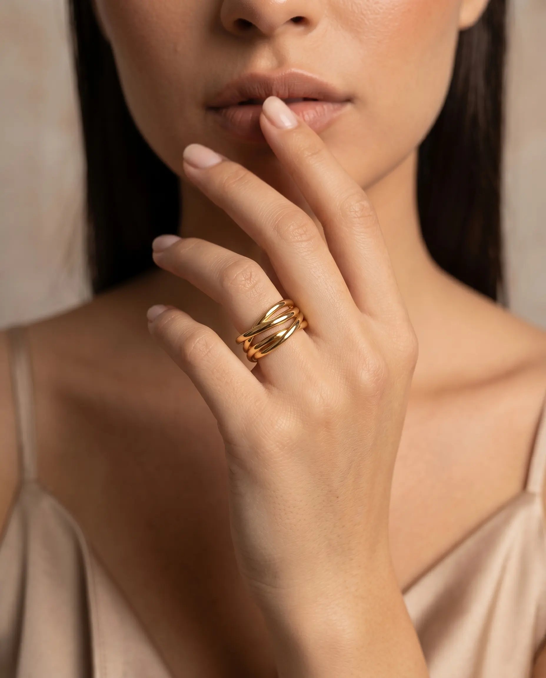 Zaria Crossover Adjustable Ring | 925 Sterling Silver