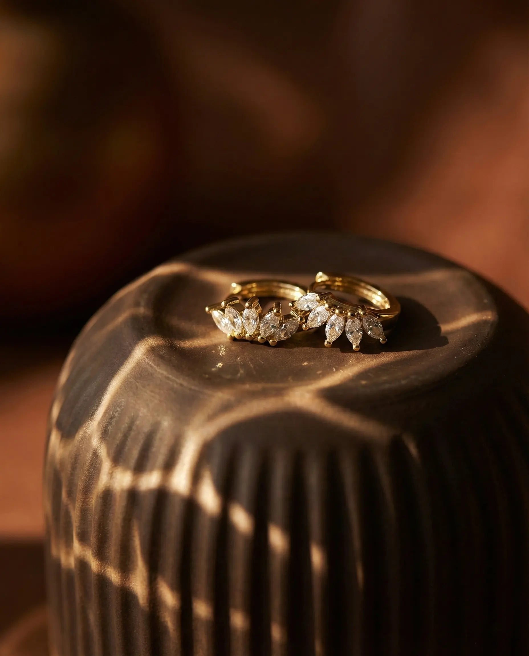 anti-tarnish-gold-laynie-earrings-detail, celestial-ear-stacking-ideas-jewelry, jewelry-for-sensitive-skin-925-silver, upscale-jewelry-brand-denmark, modern-classic-marquise-design