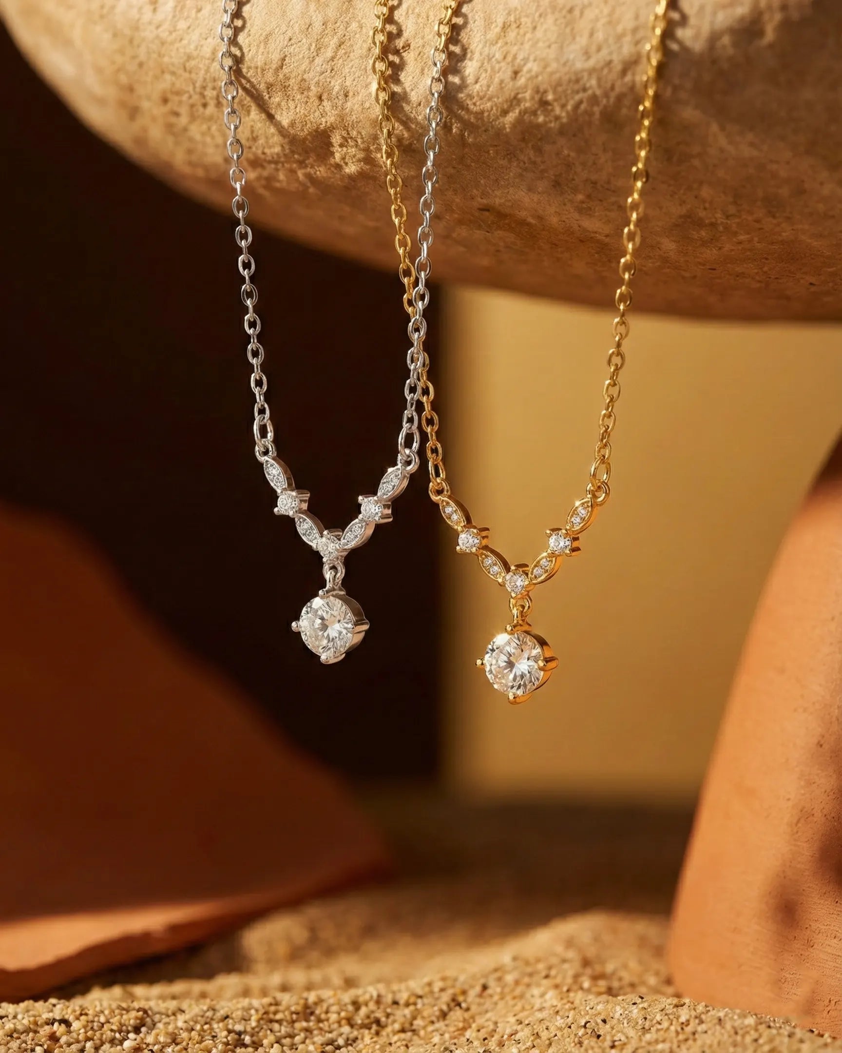 anti-tarnish-silver-antonietta-necklace-detail, radiant-zirconia-shimmer-jewelry, jewelry-for-sensitive-skin-925-silver, upscale-jewelry-brand-denmark, modern-classic-drop-design