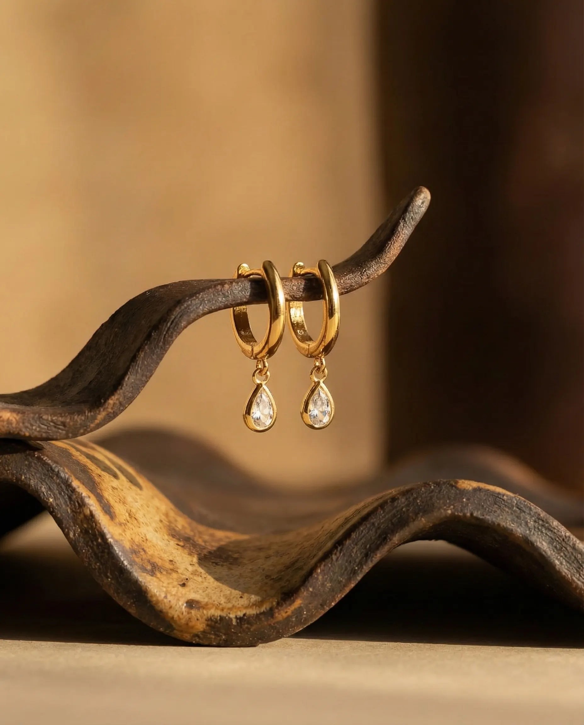 fairy-teardrop-huggie-earrings-gold-925-sterling-silver, dainty-crystal-drop-hoops, luxury-delicate-jewelry-aesthetic, waterproof-gold-earrings-europe, senya-jewelry-best-seller-fairy-collection