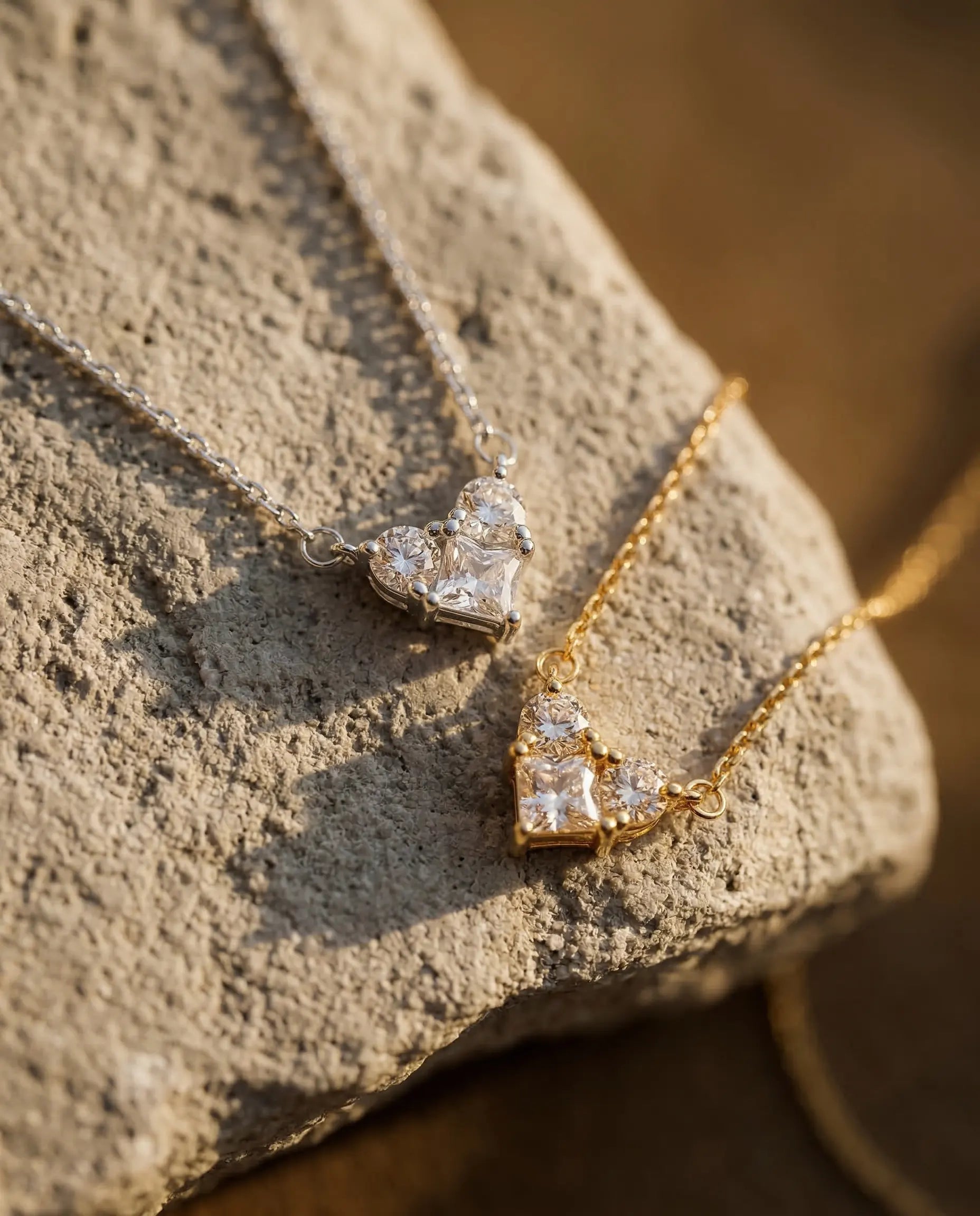 hearted-multi-cut-crystal-heart-necklace-925-silver-gold-vermeil, elegant-minimalist-romantic-jewelry-luxury, high-quality-tarnish-free-heart-pendant, senya-jewelry-best-seller-hearted