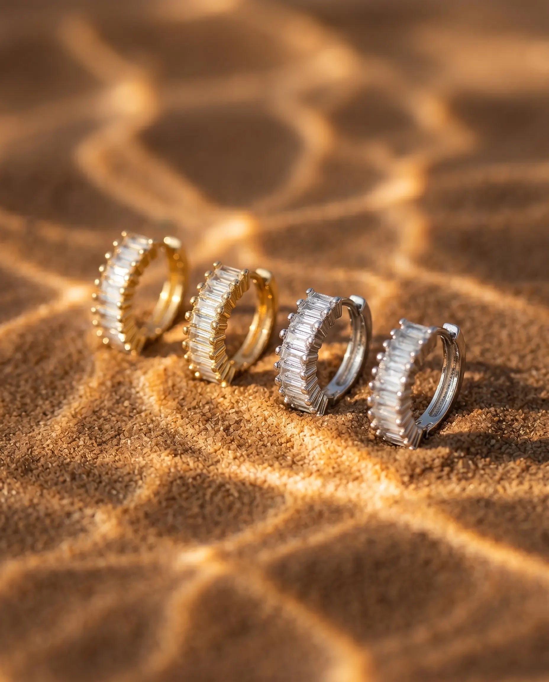 lydia-modern-baguette-zirconia-huggie-earrings-925-sterling-silver-gold-plating, elegant-minimalist-geometric-jewelry-luxury, high-quality-hypoallergenic-tarnish-free-crystal-hoops, senya-jewelry-best-seller-lydia