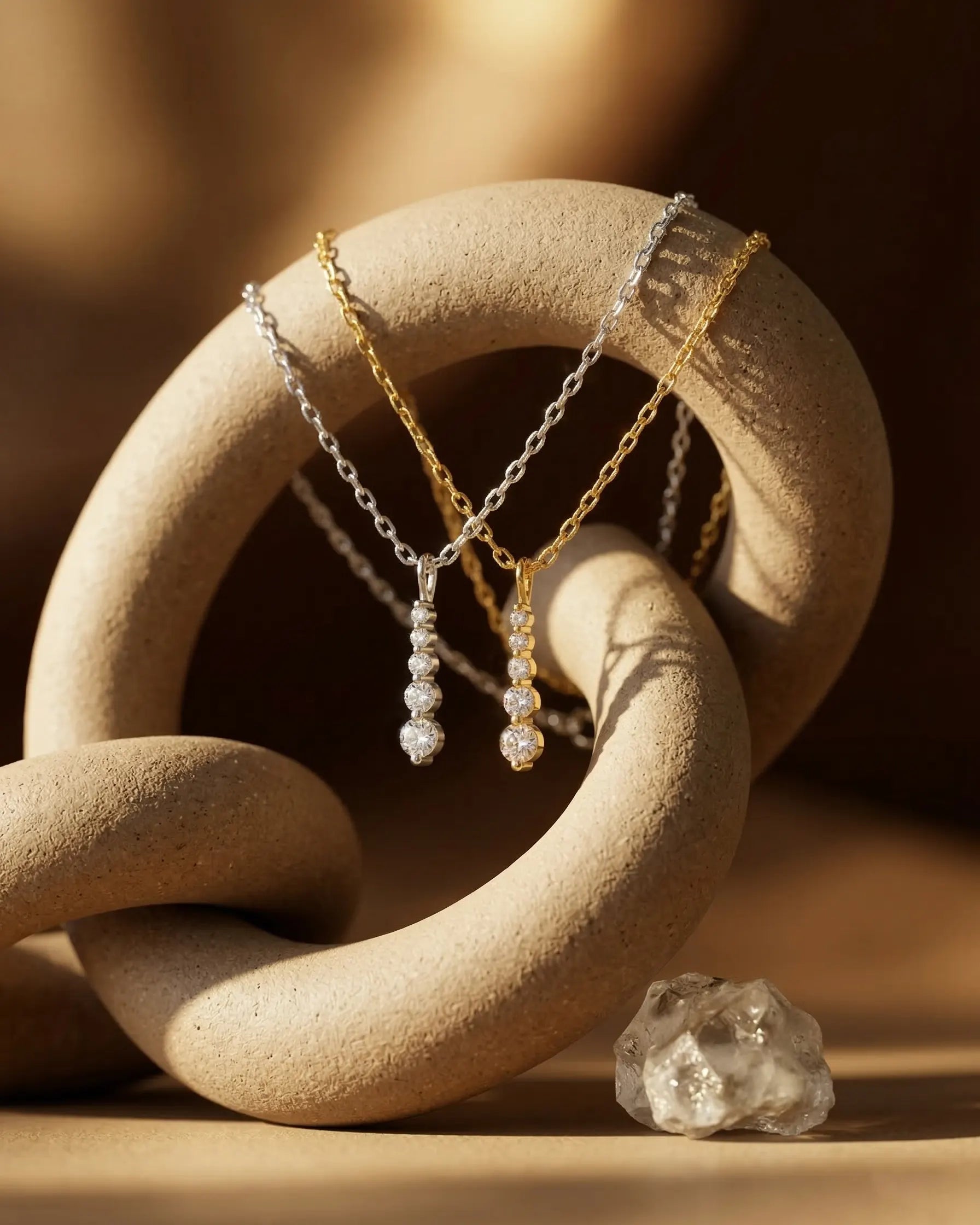 pear-triple-crystal-fan-necklace-925-silver-gold-vermeil, elegant-minimalist-teardrop-jewelry-luxury, high-quality-tarnish-free-botanical-pendant, senya-jewelry-best-seller-pear