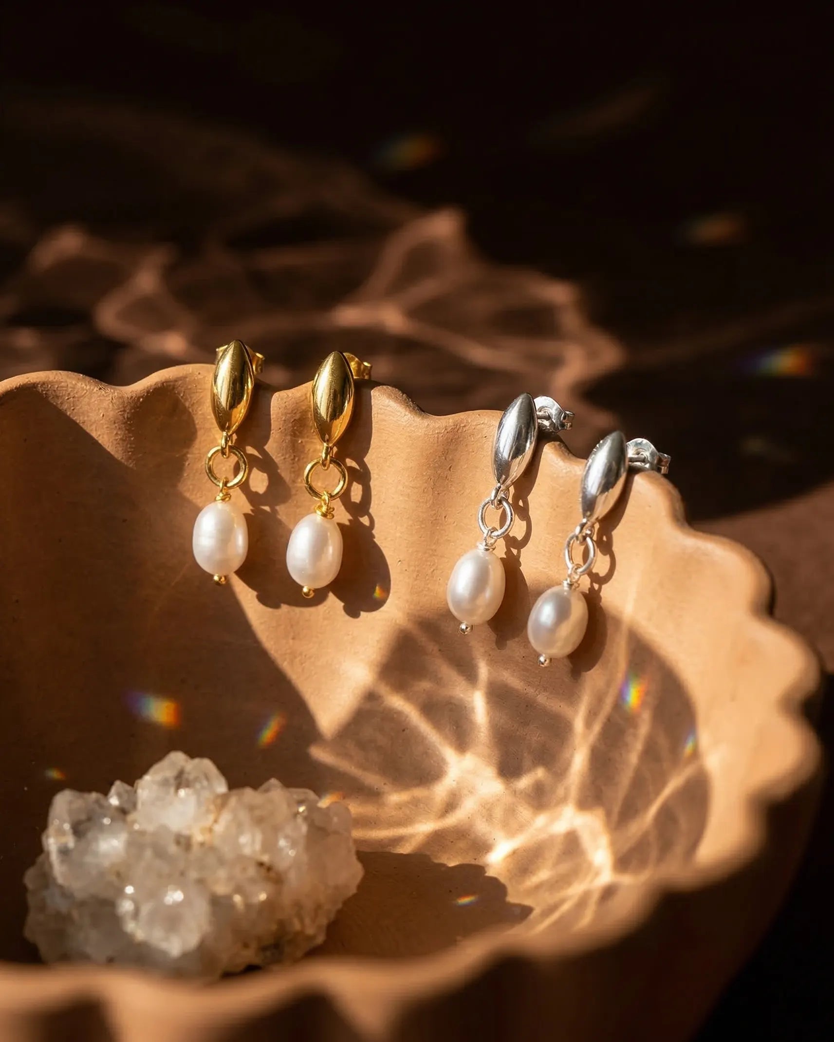 petal-pearl-drop-earrings-925-sterling-silver-18k-gold-plating, elegant-minimalist-botanical-jewelry-luxury, high-quality-hypoallergenic-tarnish-free-flower-pearl-drops, senya-jewelry-best-seller-petal