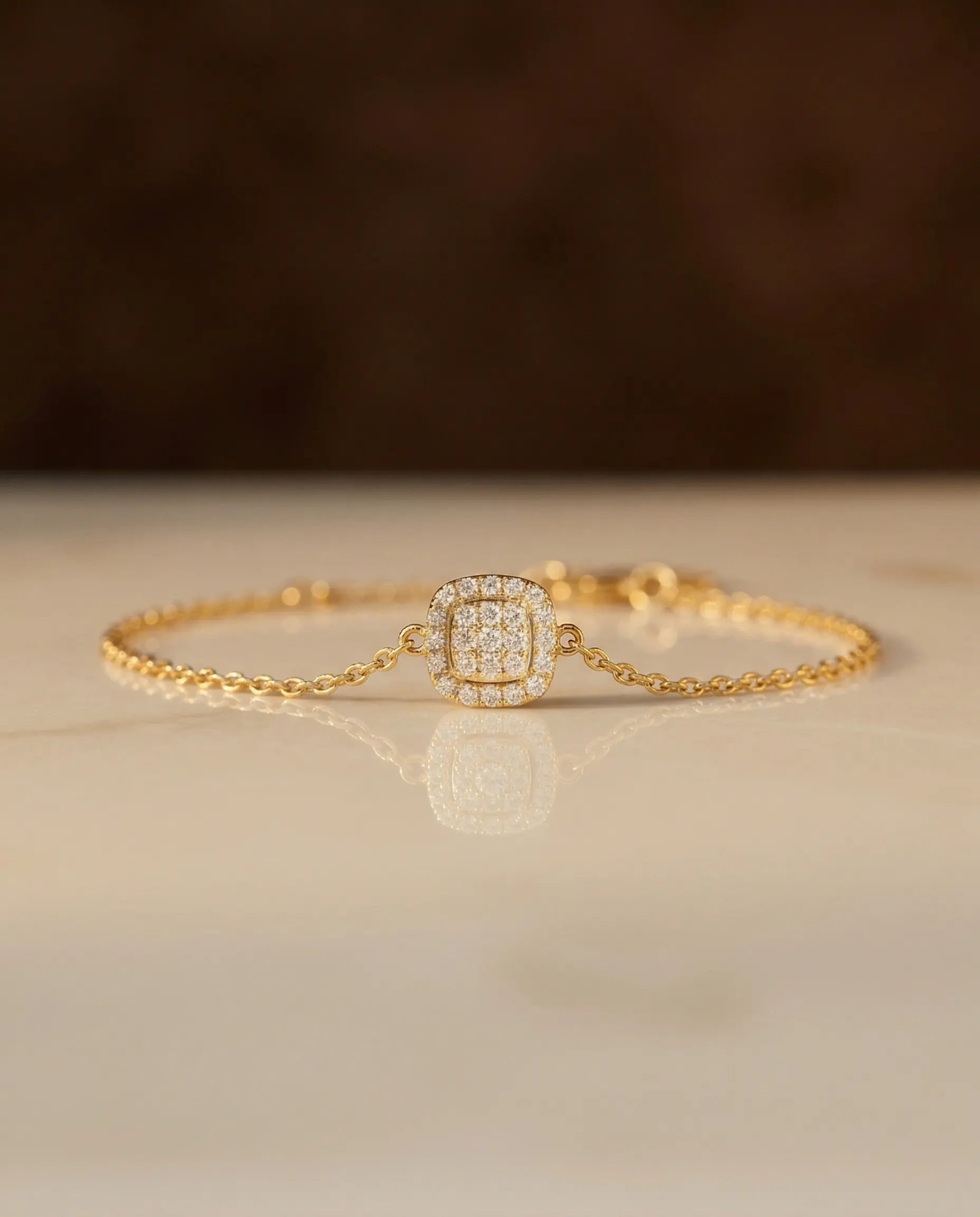 premium-quality-artana-square-pave-gold-bracelet, durable-gold-plating-detail-europe, anniversary-gift-modern-crystal-chain, refined-minimalist-luxe-aesthetic, sustainable-steel-jewelry-brand-europe