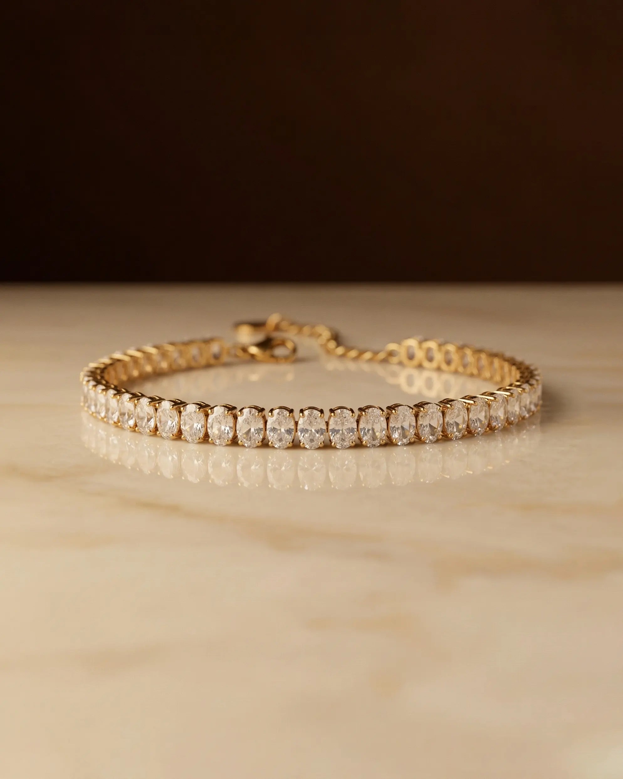 premium-quality-breena-crystal-gold-bracelet, durable-gold-plating-detail-europe, anniversary-gift-gold-tennis-chain, refined-minimalist-luxe-aesthetic, sustainable-steel-jewelry-brand-europe