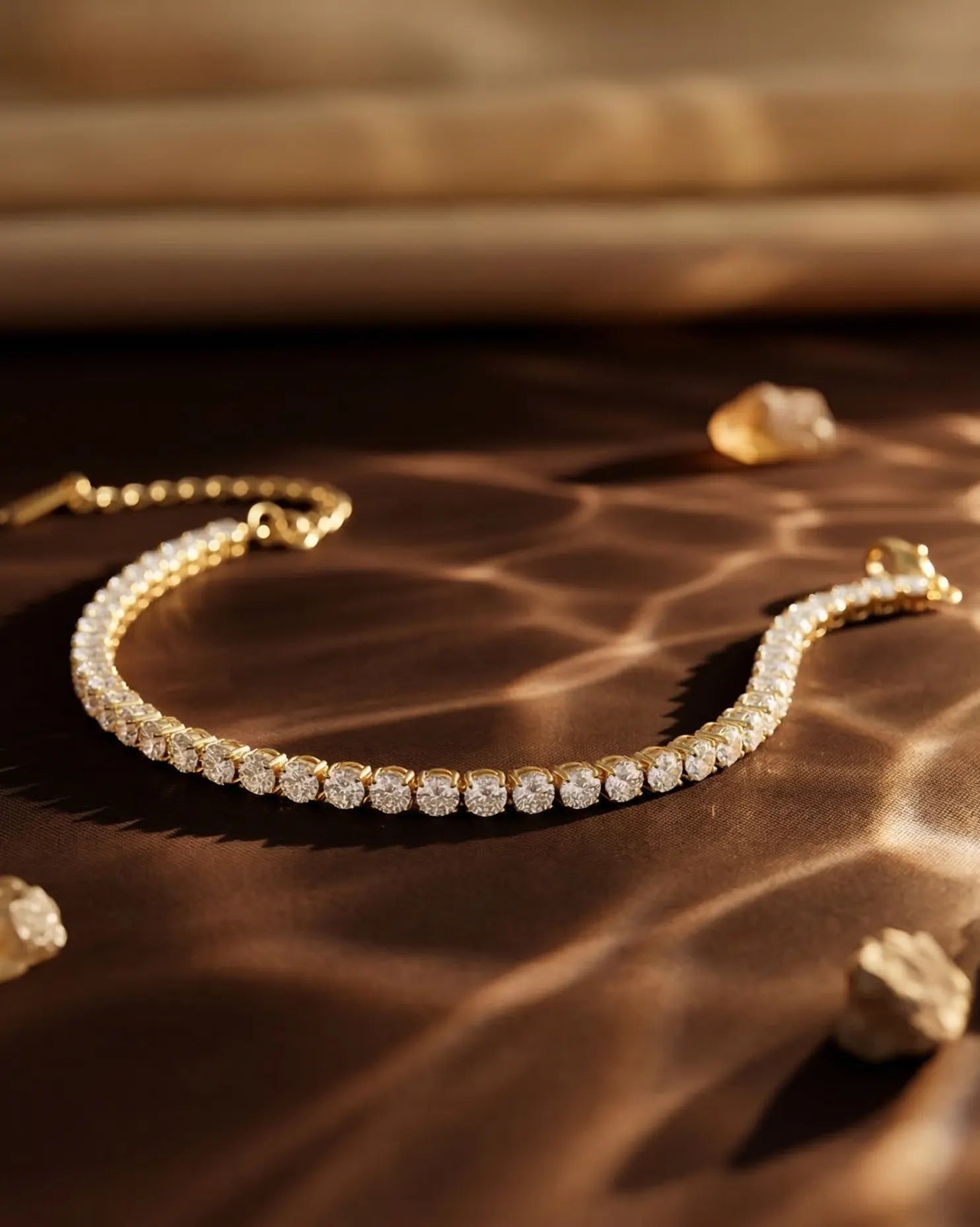 premium-quality-elena-gold-riviera-bracelet, durable-gold-plating-detail-europe, anniversary-gift-sparkling-tennis-bracelet, refined-minimalist-luxe-aesthetic, sustainable-steel-jewelry-brand-europe