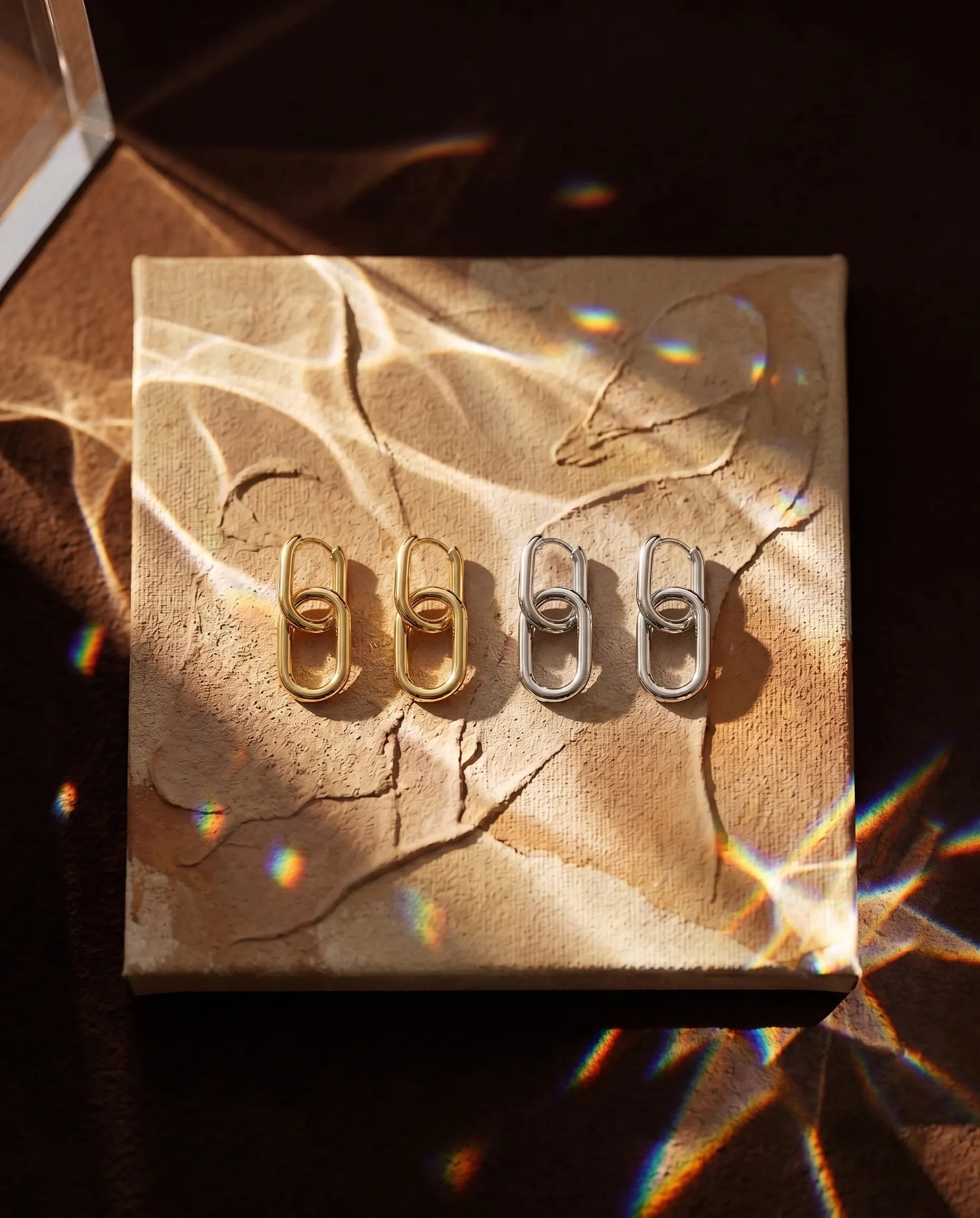 premium-quality-kochi-double-link-hoops, durable-gold-plating-detail-europe, anniversary-gift-gold-interlinked-earrings, refined-minimalist-jewelry-aesthetic, sustainable-silver-jewelry-brand-europe