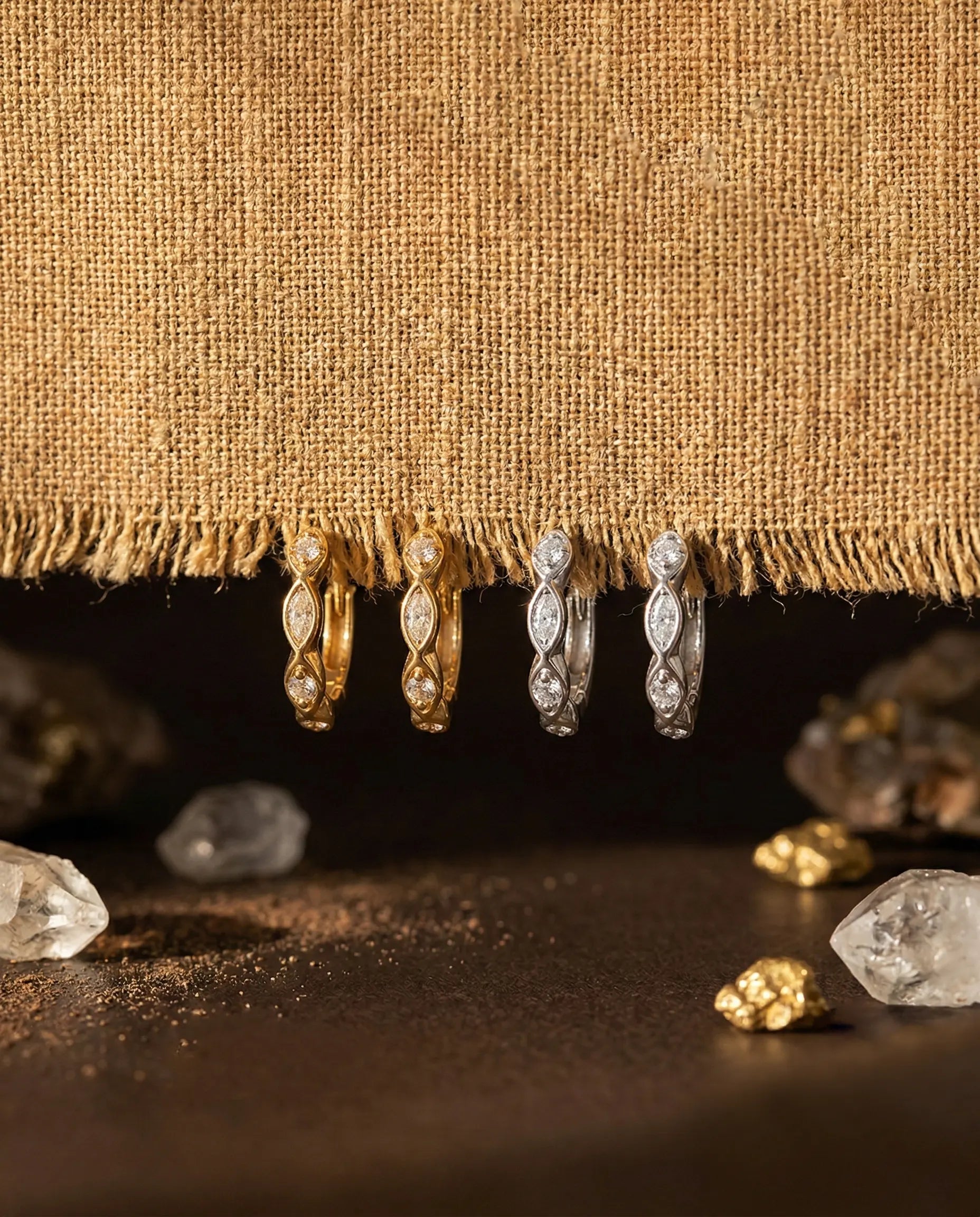 verity-pave-huggie-earrings-gold-vermeil-silver, micro-pave-zirconia-hoops-stack, luxury-understated-jewelry-aesthetic, 925-sterling-silver-waterproof-jewelry-europe, senya-jewelry-best-seller-huggies