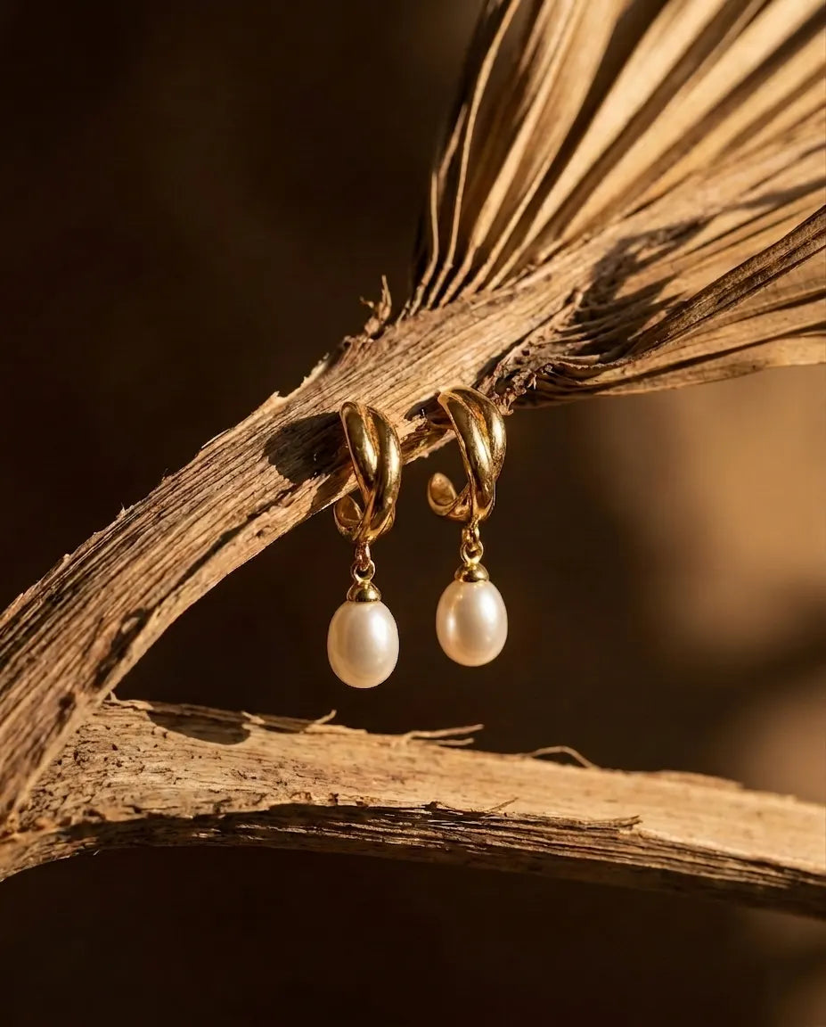 versatile-daily-wear-gold-capri-pearl-earrings, effortless-allure-jewelry-style, minimalist-accessories-for-refined-look, classy-925-silver-pearl-lifestyle, senya-jewelry-capri-collection