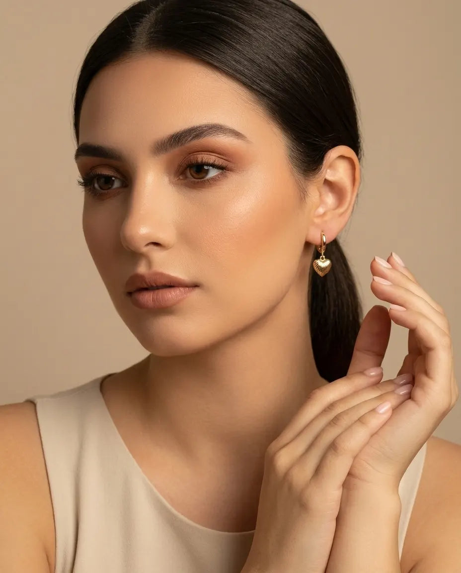 versatile-daily-wear-gold-simone-statement-earrings, effortless-high-end-heart-jewelry-style, minimalist-accessories-for-refined-look, classy-925-silver-heart-earrings-lifestyle, senya-jewelry-simone-collection