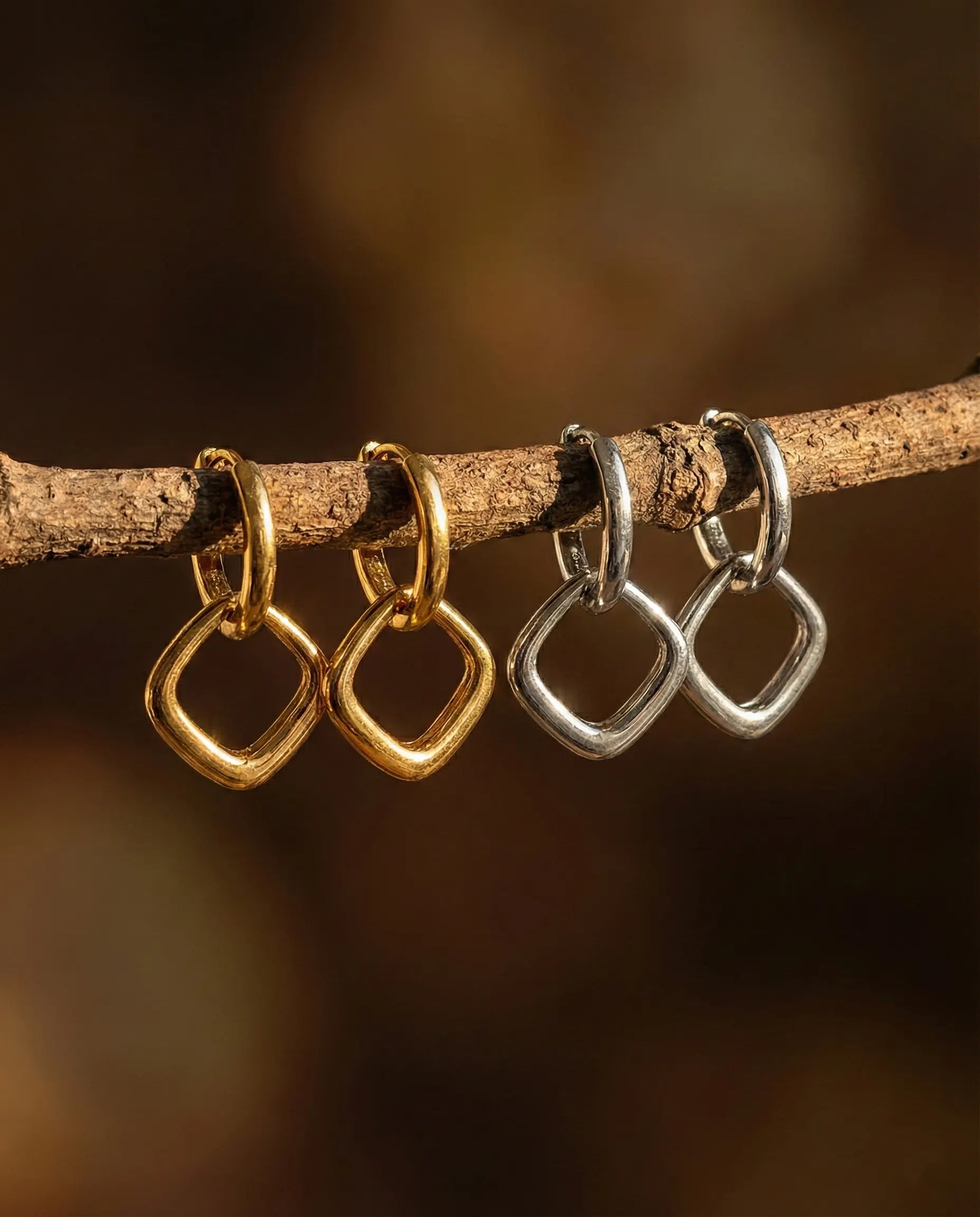 versatile-daily-wear-rhombus-drop-earrings, effortless-elegance-jewelry-style, minimalist-accessories-for-office-wear, classy-gold-925-silver-earrings-lifestyle, high-shine-geometric-jewelry