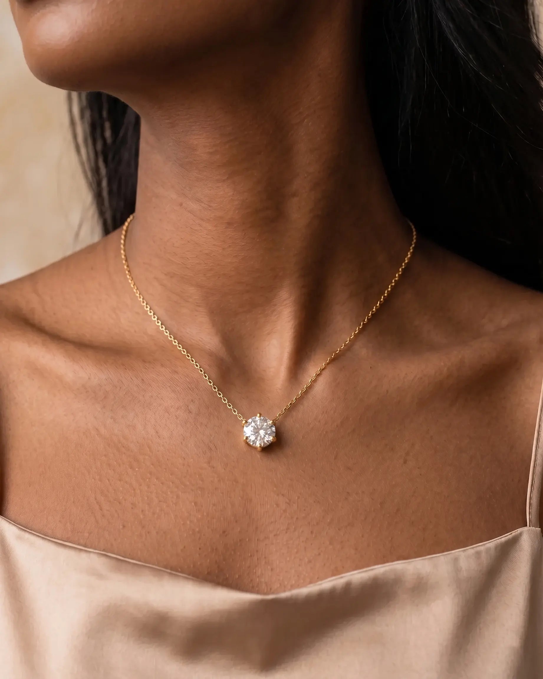 versatile-daily-wear-silver-orleans-crystal-necklace, effortless-high-end-classic-jewelry-style, minimalist-accessories-for-refined-look, classy-925-silver-solitaire-necklace-lifestyle, senya-jewelry-orleans-collection