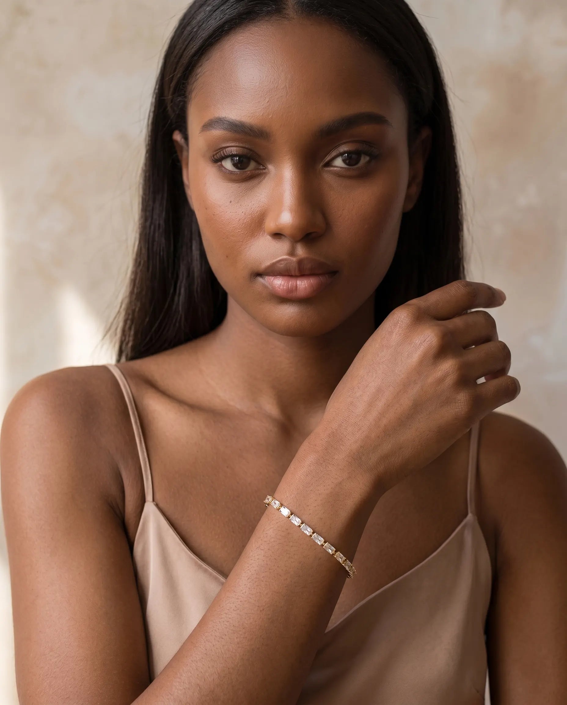 versatile-daily-wear-zirconia-station-bracelet, effortless-elegance-jewelry-style, minimalist-accessories-for-office-wear, classy-gold-pvd-bracelet-lifestyle, senya-jewelry-bianca-collection