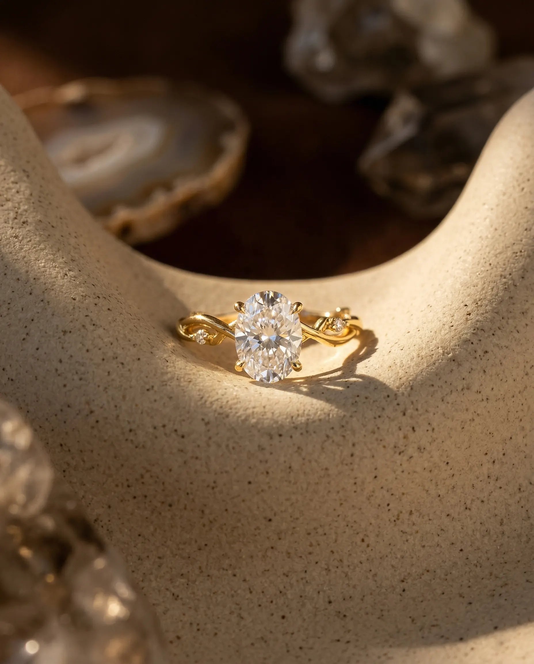 Magma Oval Solitaire Ring Senya