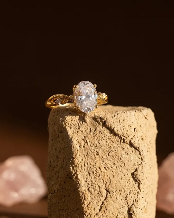 Magma Oval Solitaire Ring Senya