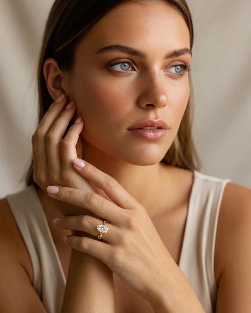 Magma Oval Solitaire Ring Senya