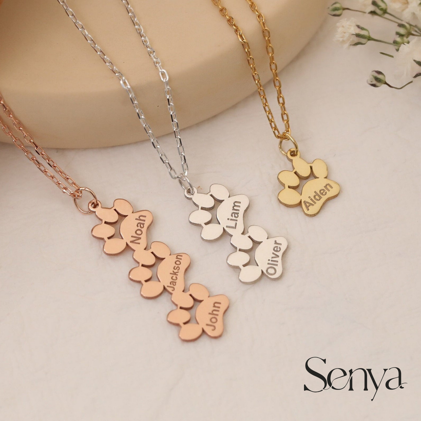 where to buy a paw print name necklace, best paw print name necklace for dogs, unique paw print name necklace ideas, affordable paw print name necklace, paw print name necklace with multiple names,