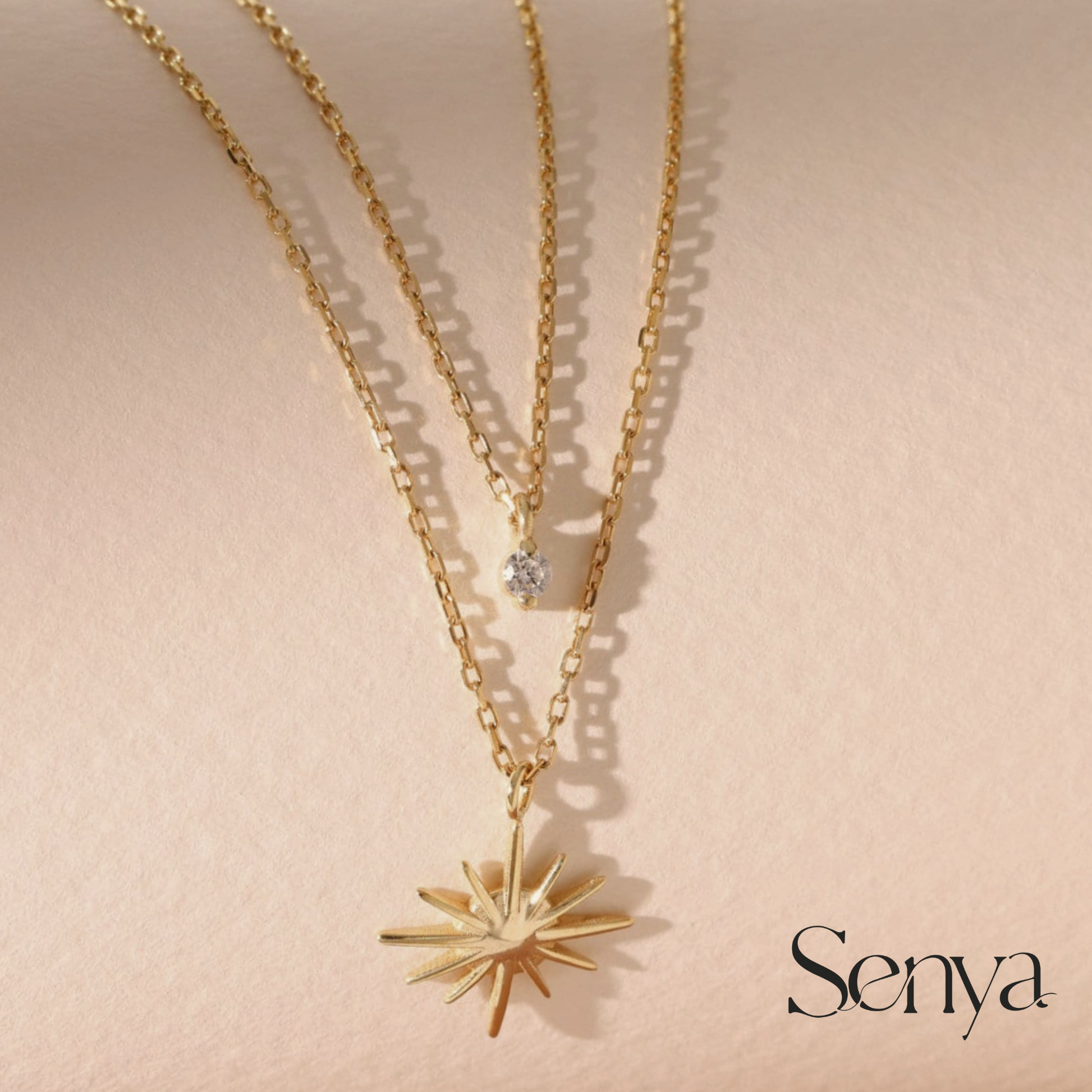 white zirconia pendant necklace, 18k gold vermeil coating, durable necklace set, versatile stainless steel jewelry, minimalist necklace bundle