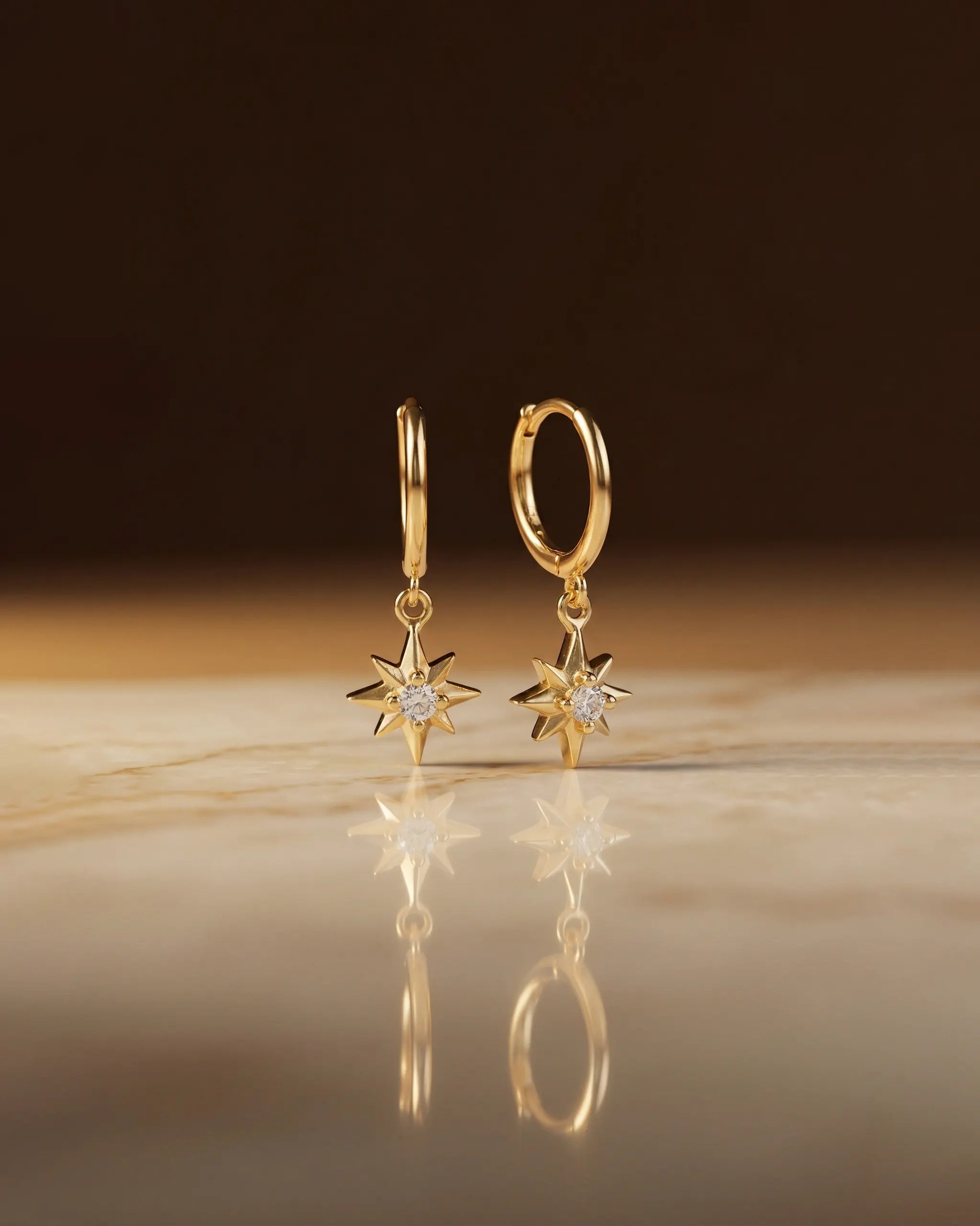 anti-tarnish-gold-stardust-earrings-detail, celestial-ear-stacking-ideas-jewelry, jewelry-for-sensitive-skin-925-silver, upscale-jewelry-brand-denmark, modern-classic-star-hoops
