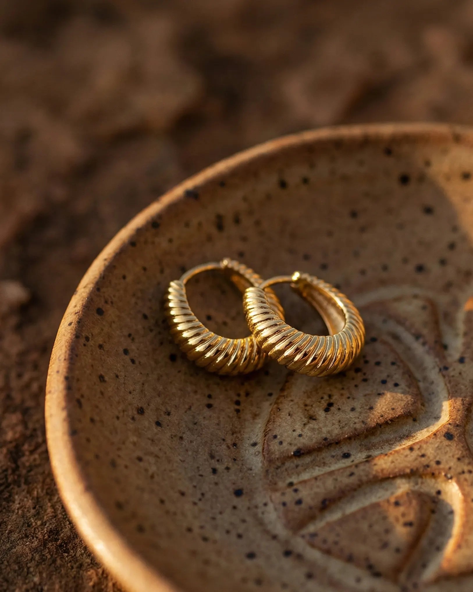 artistic-jewelry-display-sloane-ribbed-earrings-silver-gold, creative-still-life-luxury-accessories-lighting, premium-fine-jewelry-showcase, modern-sculptural-hoop-presentation