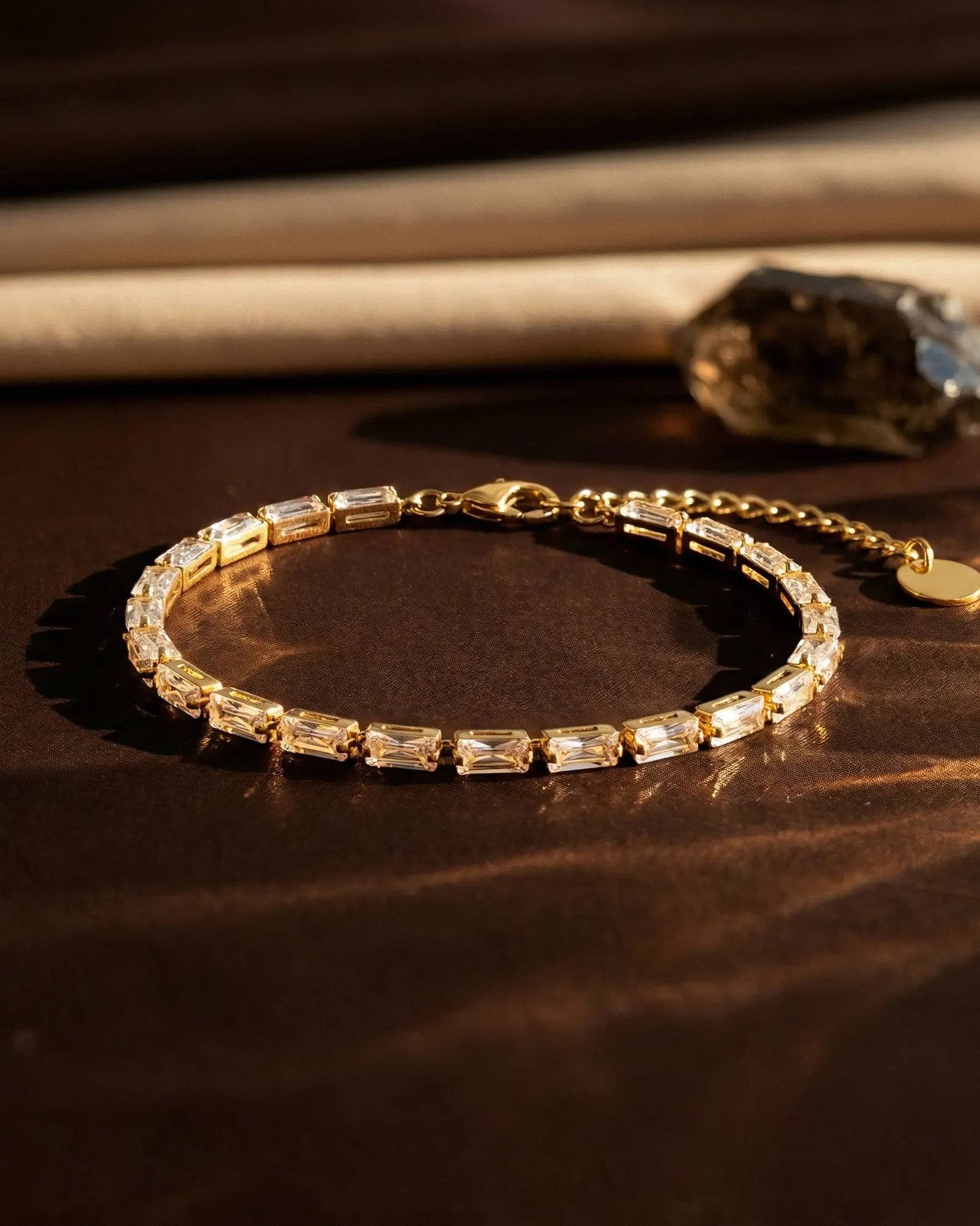 bianca-zirconia-station-bracelet-gold-pvd-steel, elegant-crystal-chain-bracelet-luxury, luxury-waterproof-jewelry-aesthetic, 316L-stainless-steel-bracelet-europe, senya-jewelry-best-seller-bianca