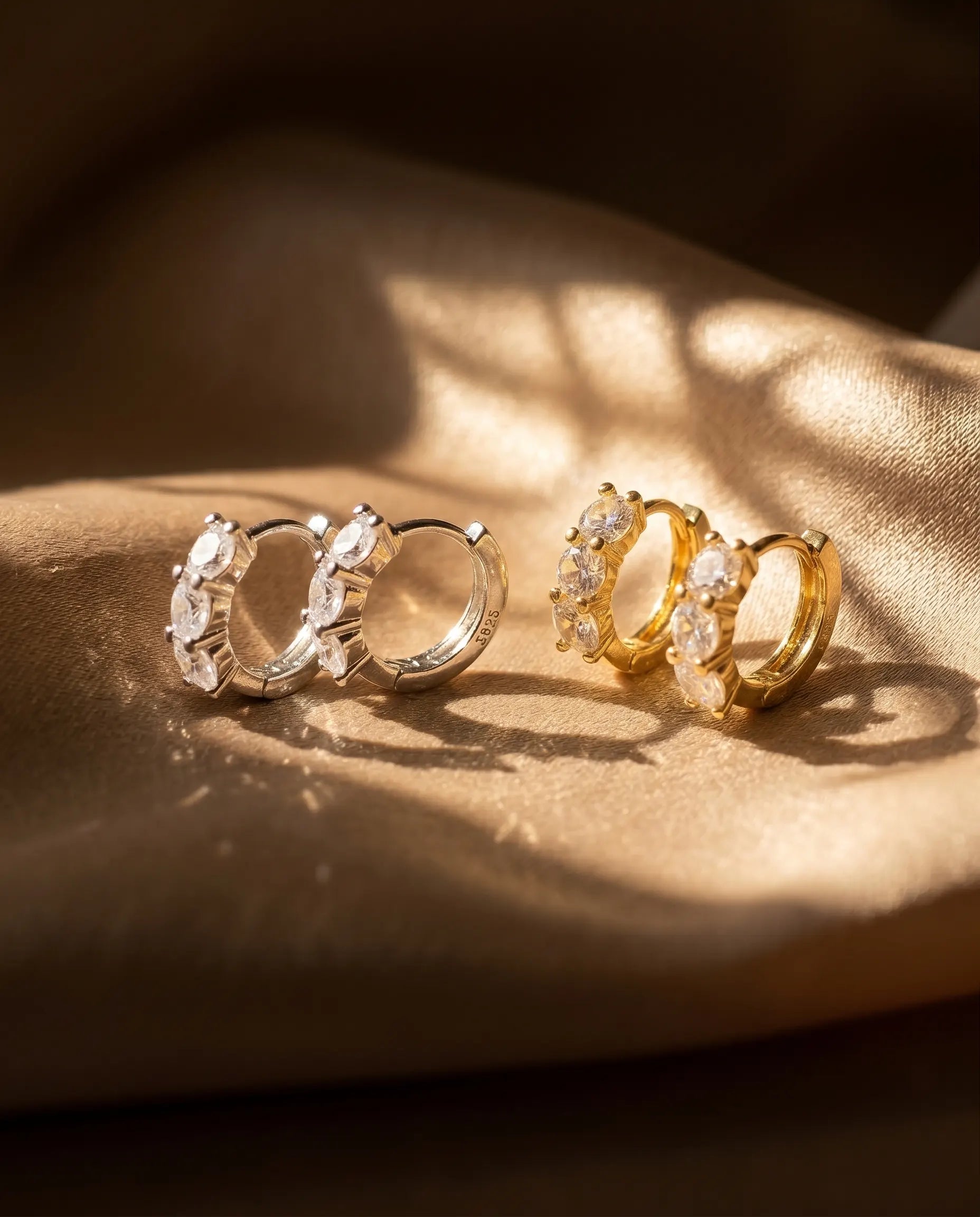 durable-925-sterling-silver-blanca-earrings-detail, sophisticated-row-crystal-huggie-design, high-quality-18k-gold-plating-silver, anti-allergy-fine-jewelry-premium, refined-jewelry-collection-germany