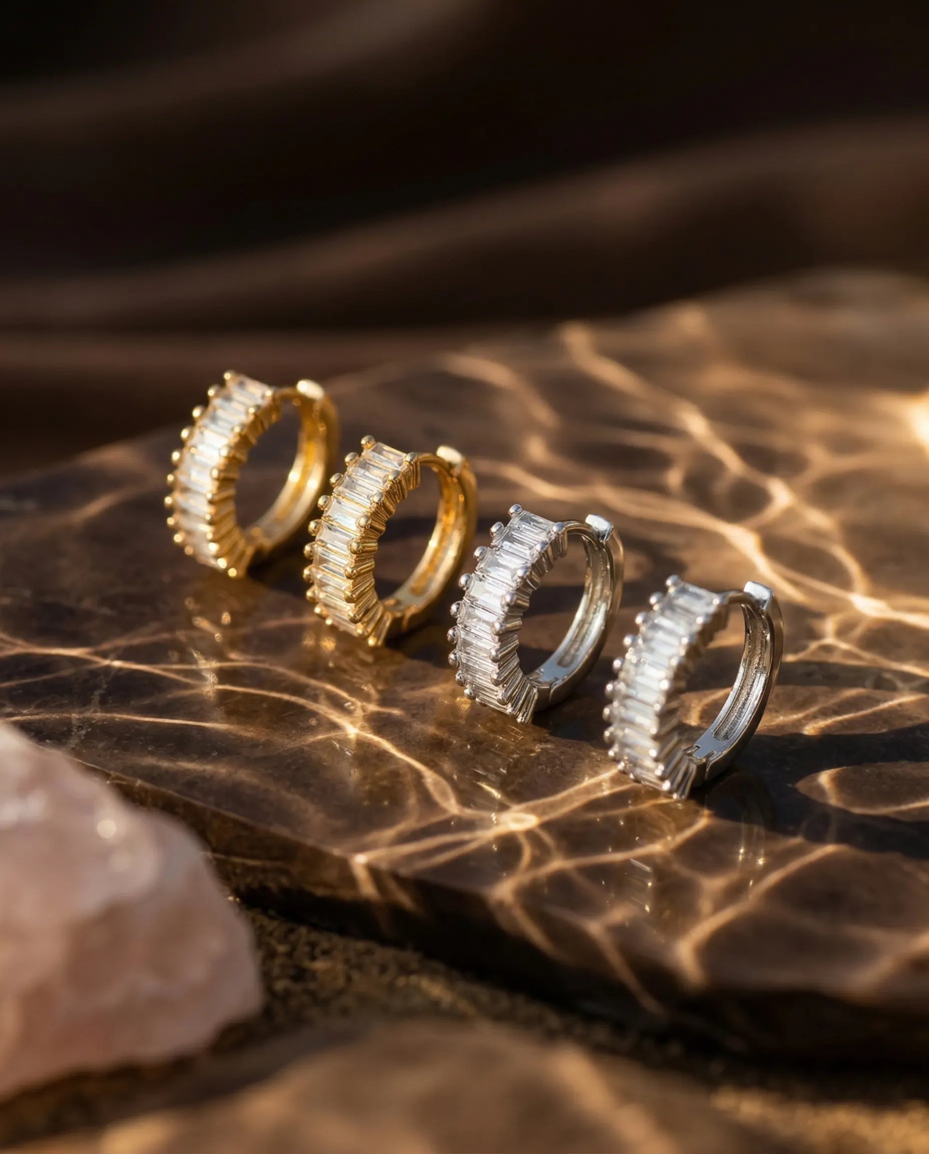 durable-925-sterling-silver-lydia-earrings-detail, sophisticated-baguette-pavé-design, high-quality-18k-gold-plating-silver, anti-allergy-fine-jewelry-premium, refined-jewelry-collection-germany