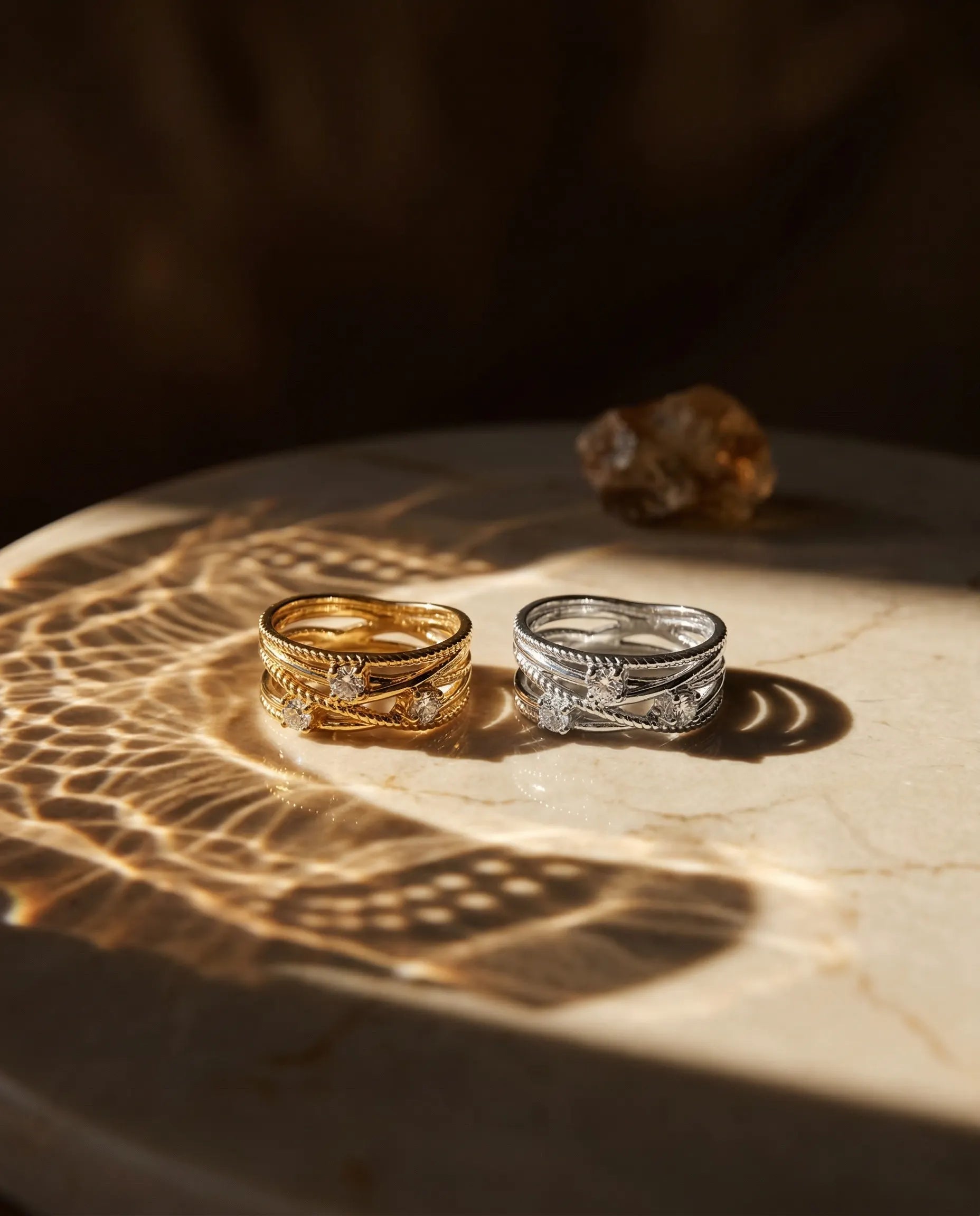 durable-925-sterling-silver-titania-ring-detail, sophisticated-double-knot-pave-design, high-quality-18k-gold-plating-silver, anti-allergy-fine-jewelry-premium, refined-jewelry-collection-germany