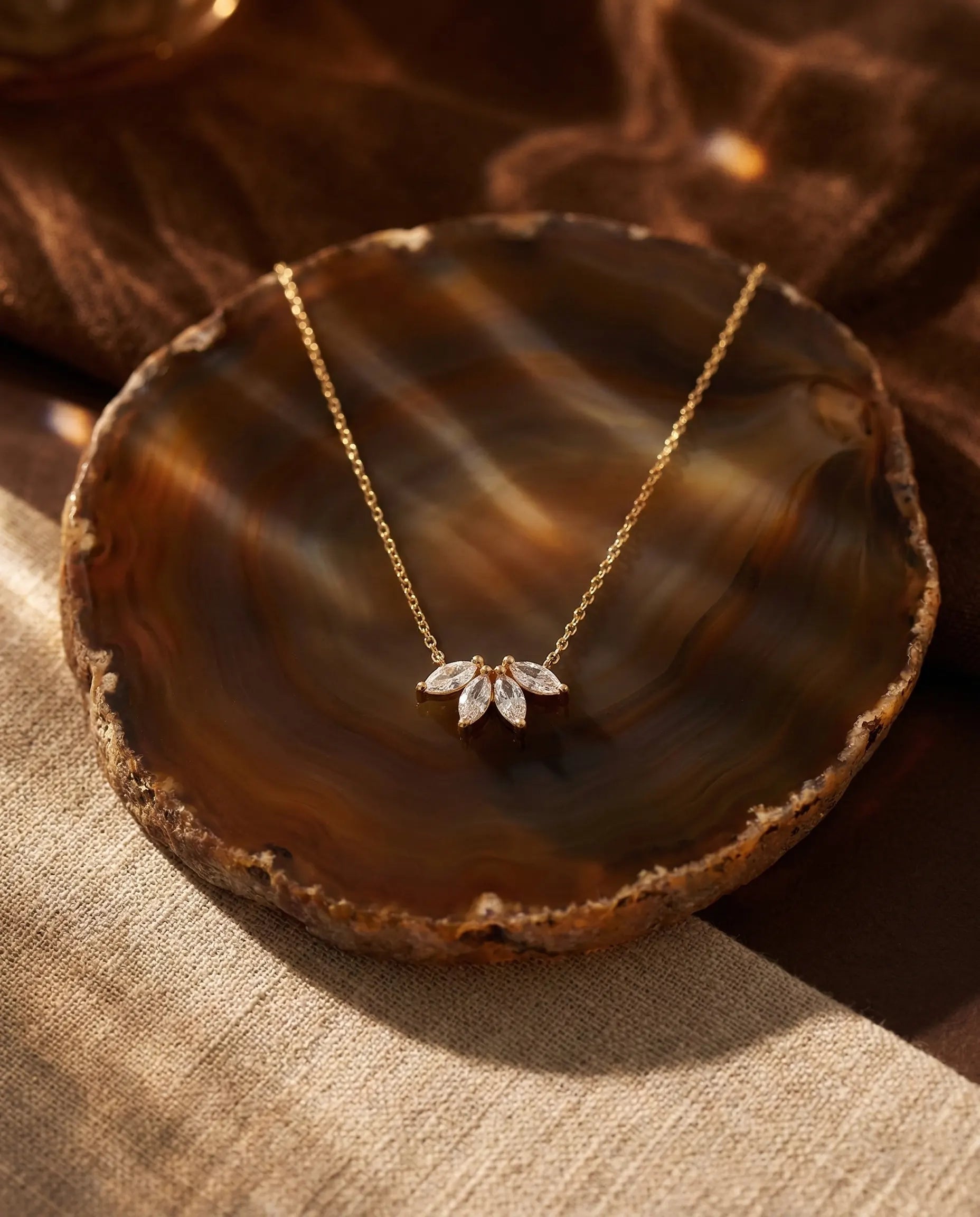 melisse-marquise-floral-necklace-925-silver-gold-vermeil, elegant-nature-inspired-sparkling-pendant-luxury, high-quality-tarnish-free-crystal-necklace, senya-jewelry-best-seller-melisse