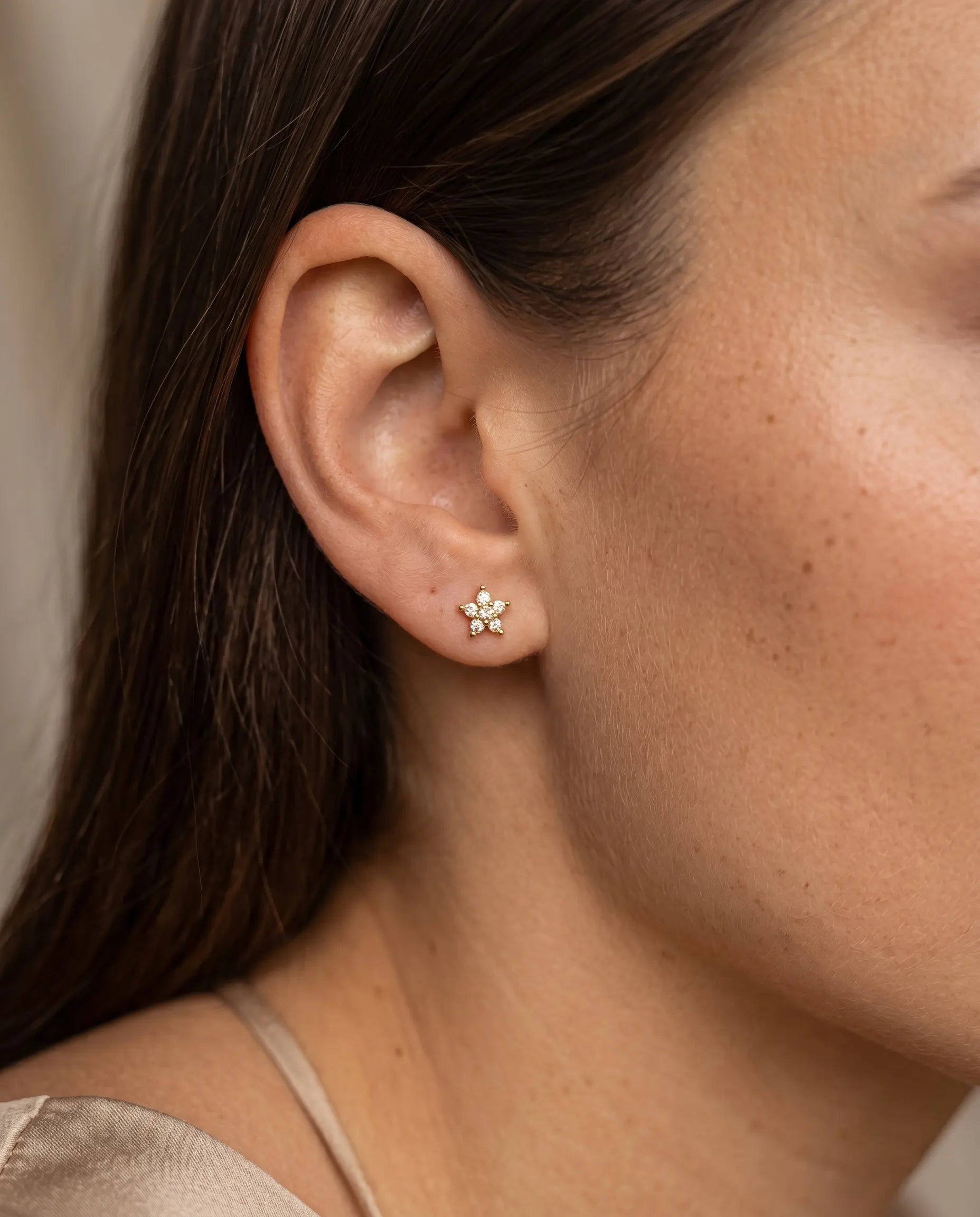 model-wearing-gold-alexa-star-studs, elegant-celestial-sparkle-jewelry-lifestyle, professional-women-luxury-accessories, chic-minimalist-star-earring-photography, luxury-lifestyle-brand-model