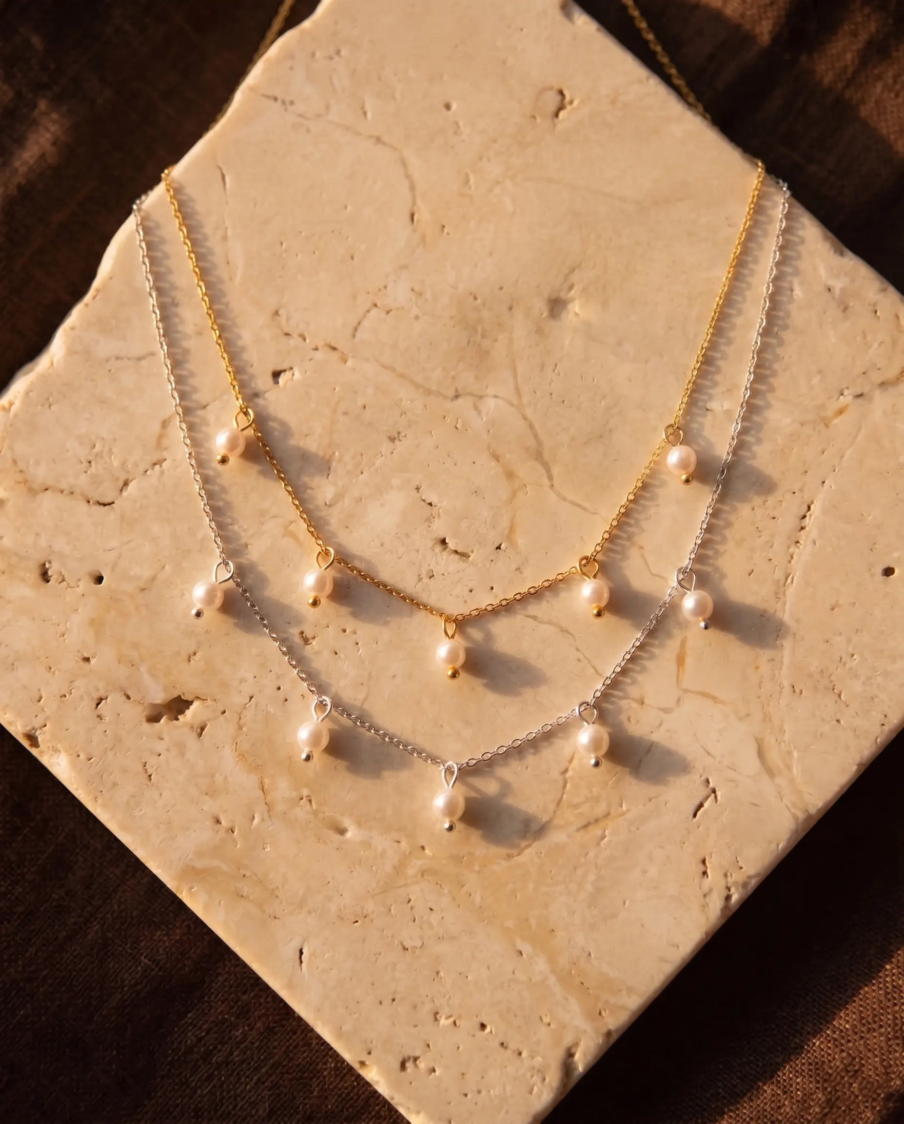 nora-multi-pearl-drop-necklace-stainless-steel-silver-gold, elegant-minimalist-pearl-station-jewelry-waterproof, high-quality-tarnish-free-pearl-pendant, senya-jewelry-best-seller-nora