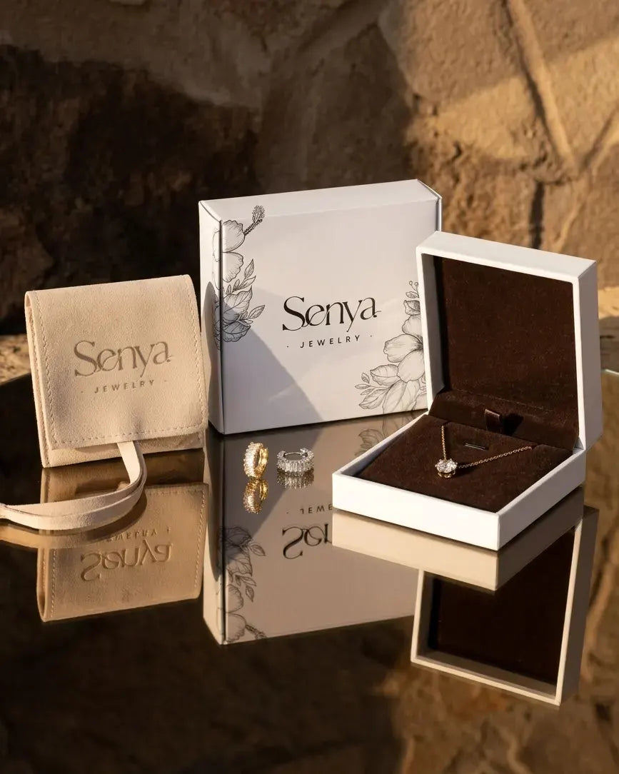 senya-jewelry-unboxing-experience-luxury-gift-box, premium-brand-identity-jewelry-packaging, high-end-customer-experience-presentation, sustainable-luxury-jewelry-box-europe