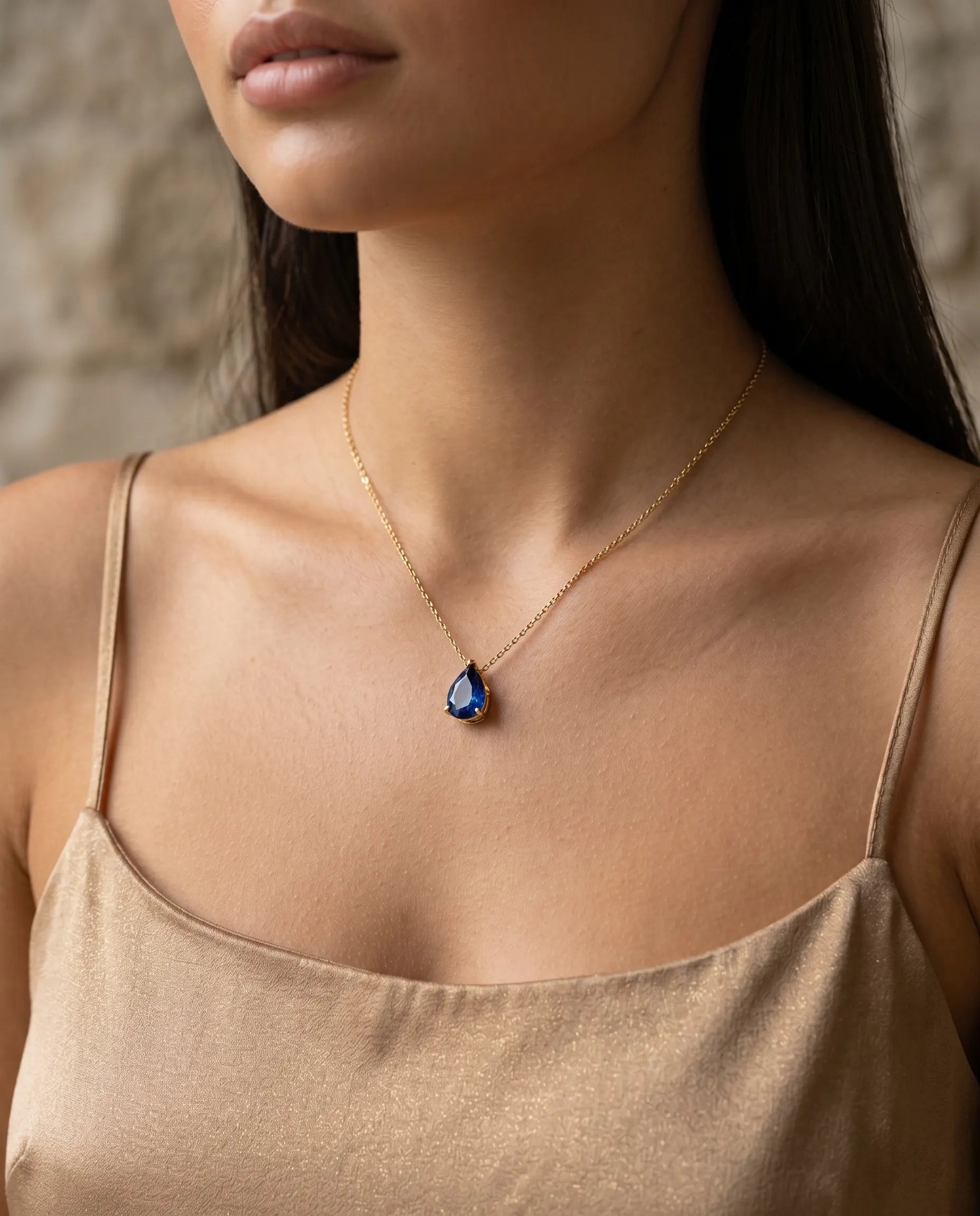 versatile-daily-wear-birthstone-necklace, effortless-elegance-jewelry-style, minimalist-accessories-for-office-wear, classy-gold-PVD-necklace-lifestyle, high-shine-316L-stainless-steel-jewelry, senya-jewelry-violet-collection