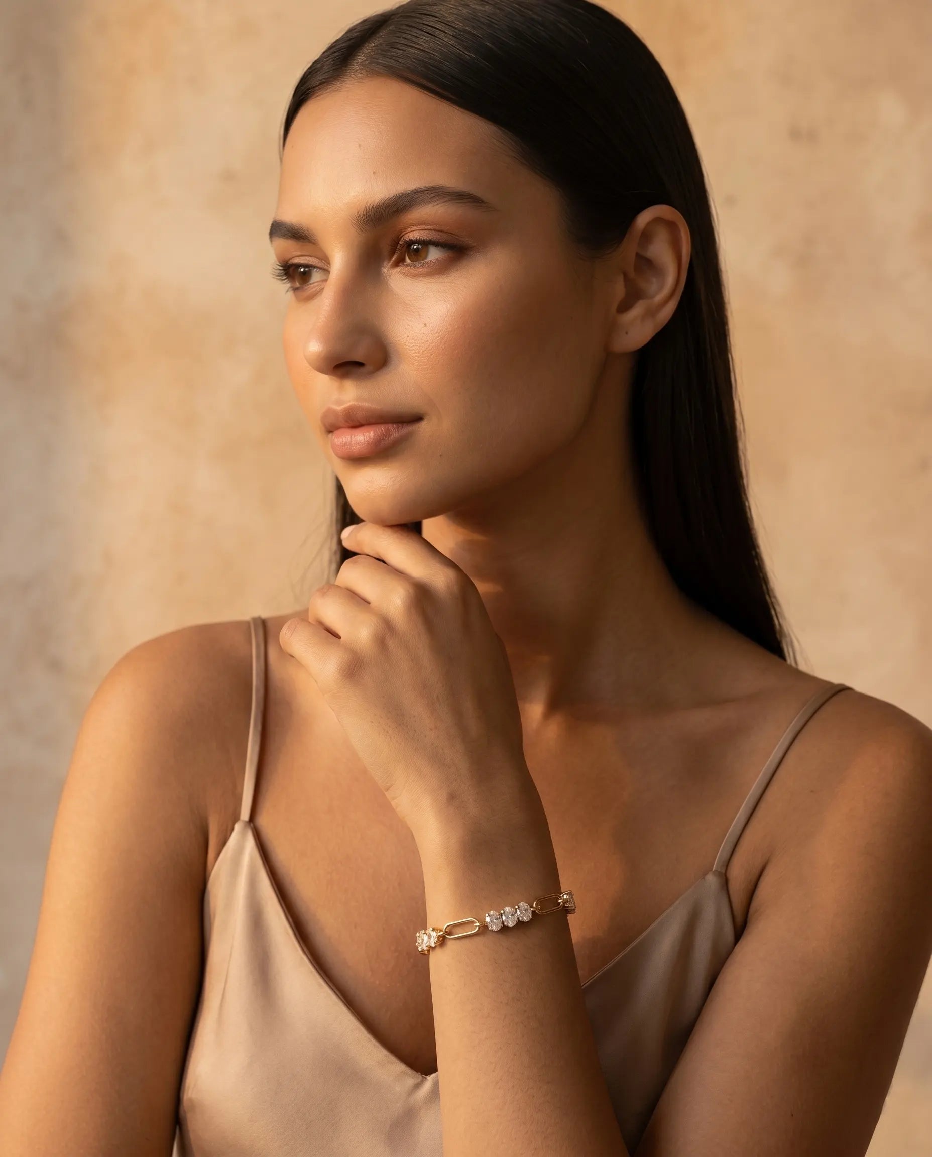 versatile-daily-wear-gold-aroma-statement-bracelet, effortless-high-end-crystal-jewelry-style, minimalist-accessories-for-refined-look, classy-316l-steel-paperclip-bracelet-lifestyle, senya-jewelry-aroma-collection