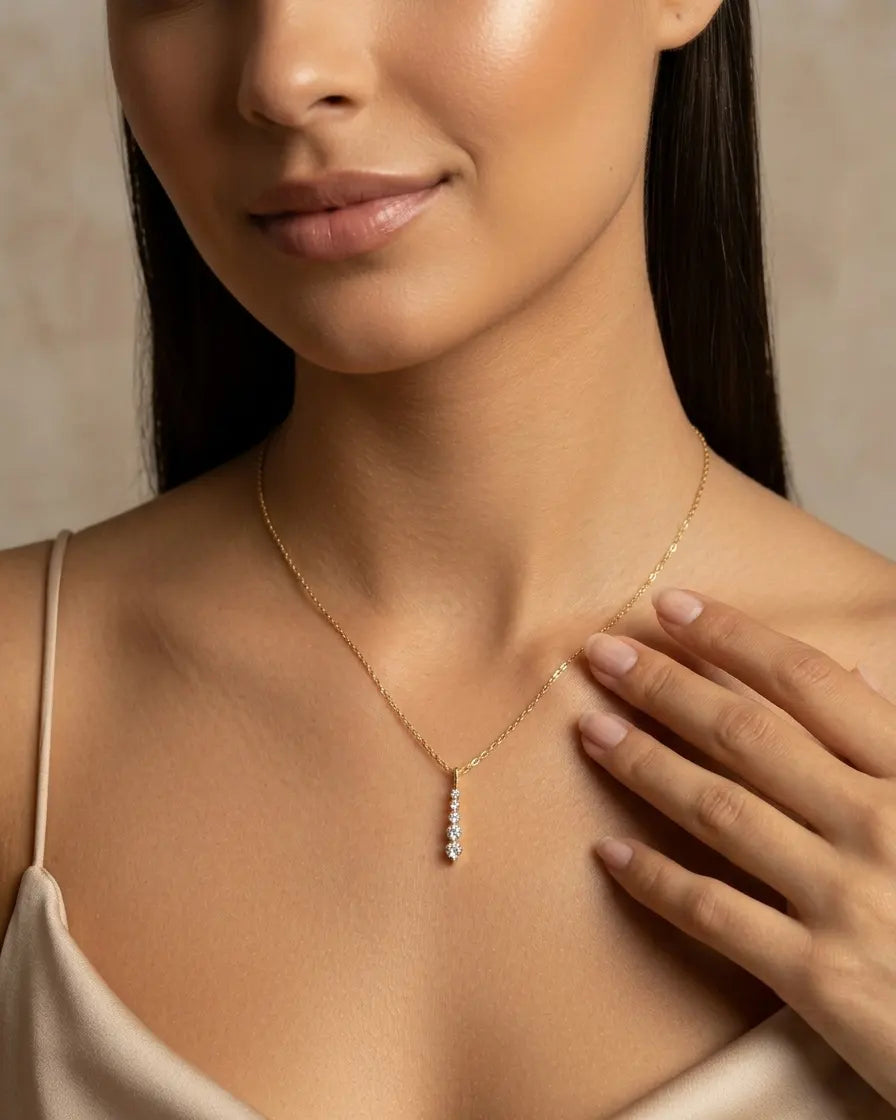 versatile-daily-wear-gold-pear-fan-necklace, effortless-high-end-botanical-jewelry-style, minimalist-accessories-for-refined-look, classy-925-silver-teardrop-necklace-lifestyle, senya-jewelry-pear-collection