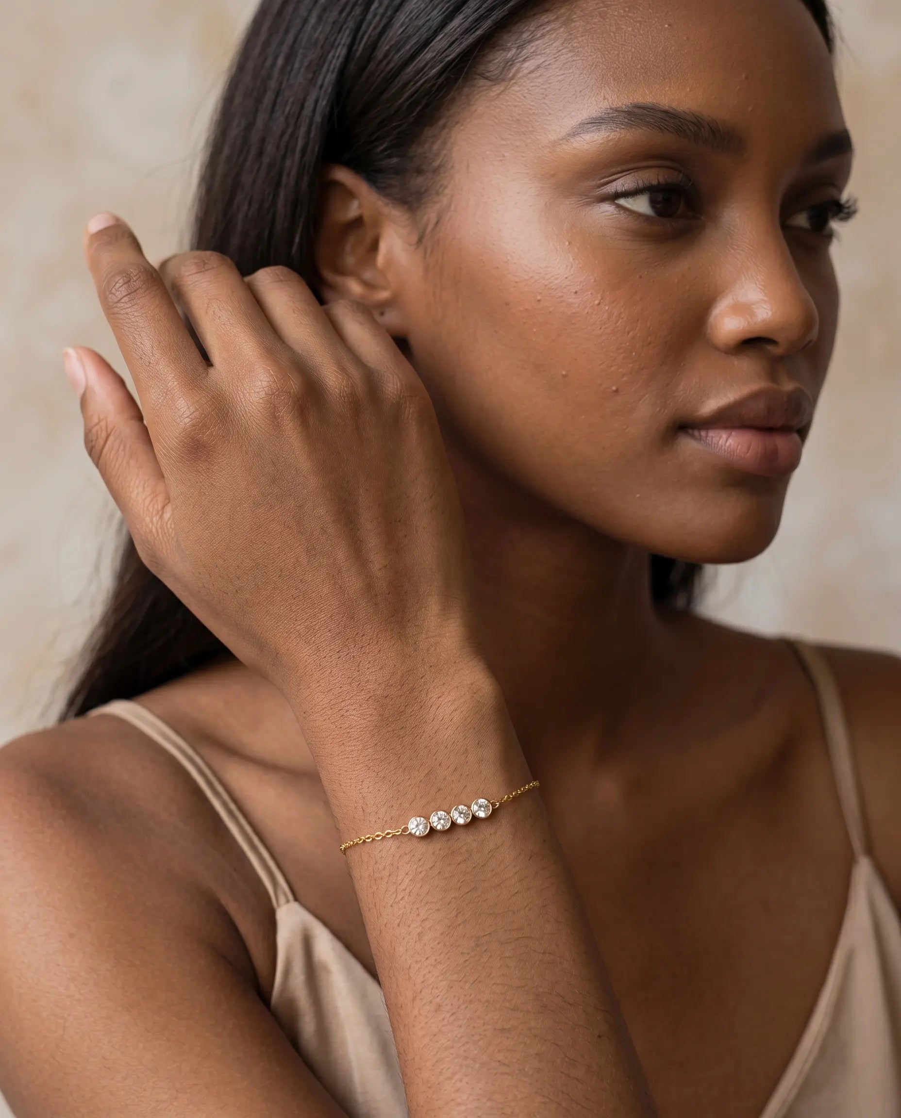 versatile-daily-wear-zirconia-station-bracelet, effortless-elegance-jewelry-style, minimalist-accessories-for-everyday-strength, classy-gold-pvd-bracelet-lifestyle, senya-jewelry-bellima-collection