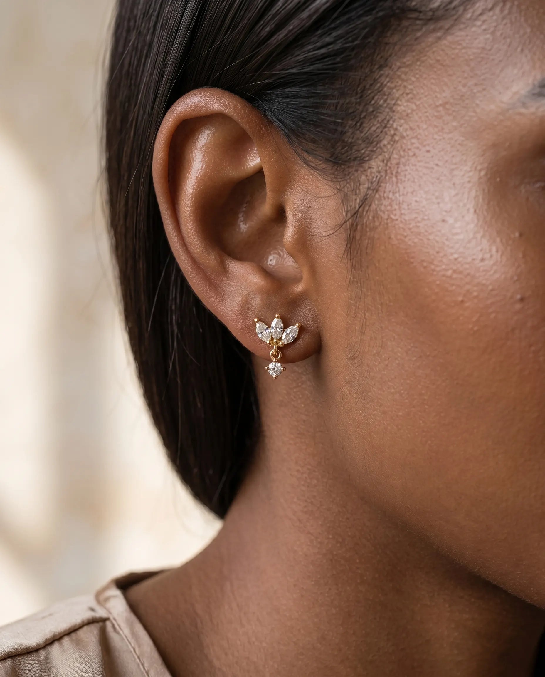 versatile-special-occasion-flower-dangle-earrings, effortless-elegance-jewelry-style, minimalist-accessories-for-wedding-guests, classy-gold-vermeil-earrings-lifestyle, senya-jewelry-sonea-collection